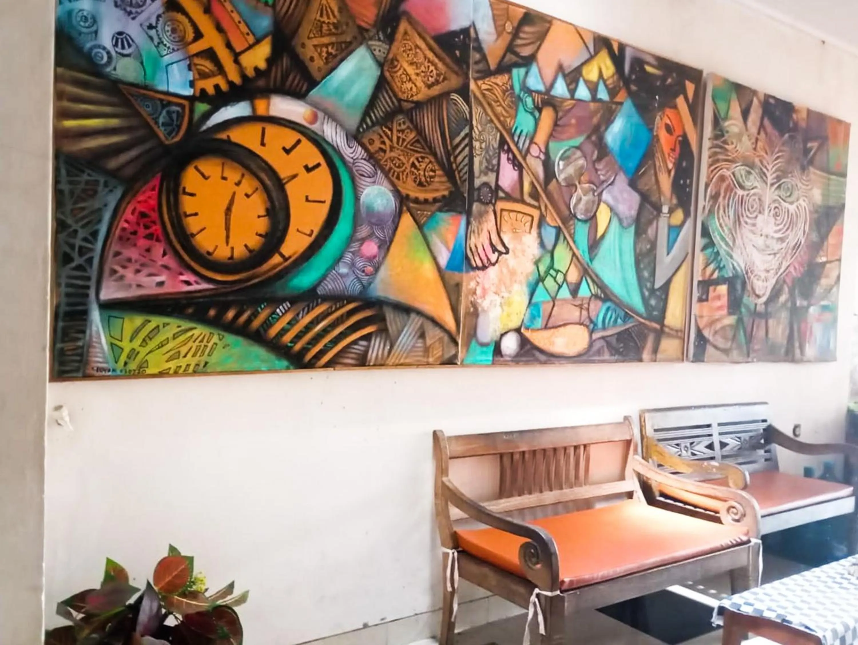 Seating area in Art Guesthouse Syariah Near Malioboro RedPartner