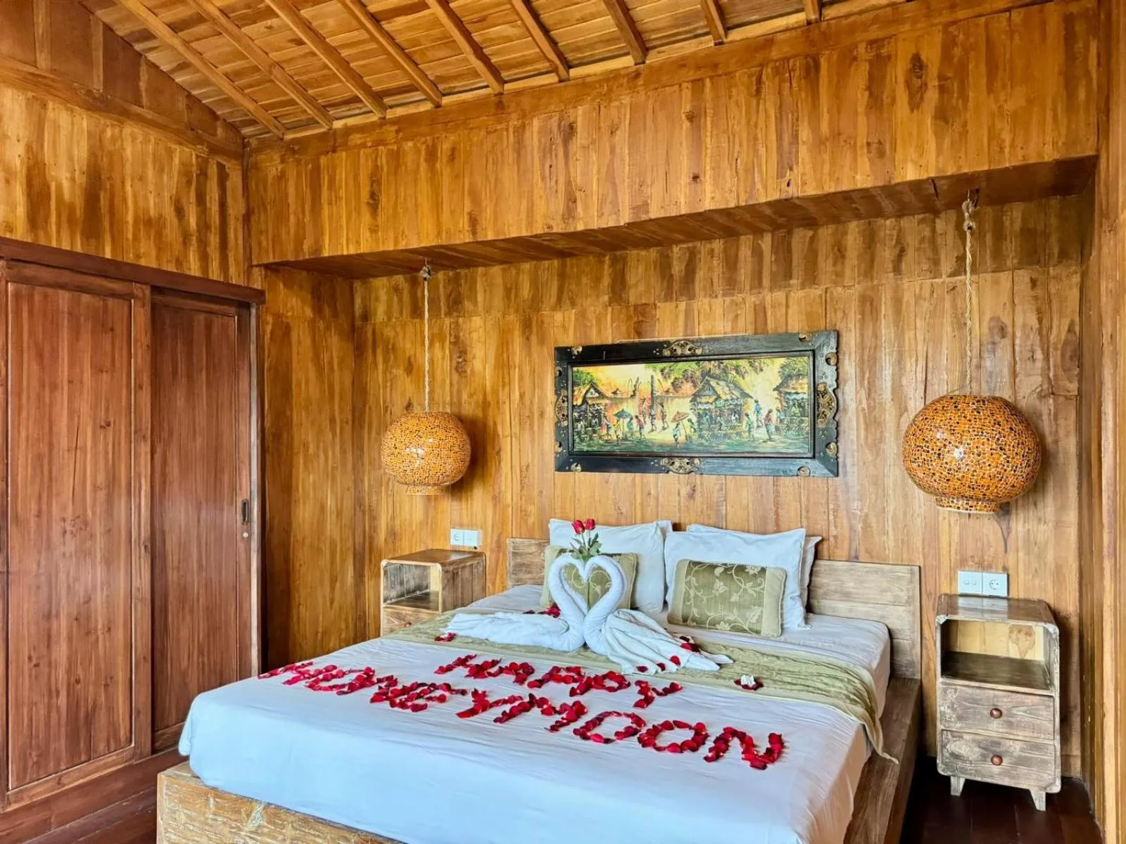 Bed in La Pan Nam Exotic Villas and Spa