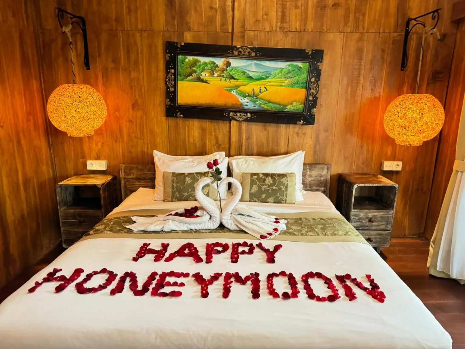 Bed in La Pan Nam Exotic Villas and Spa