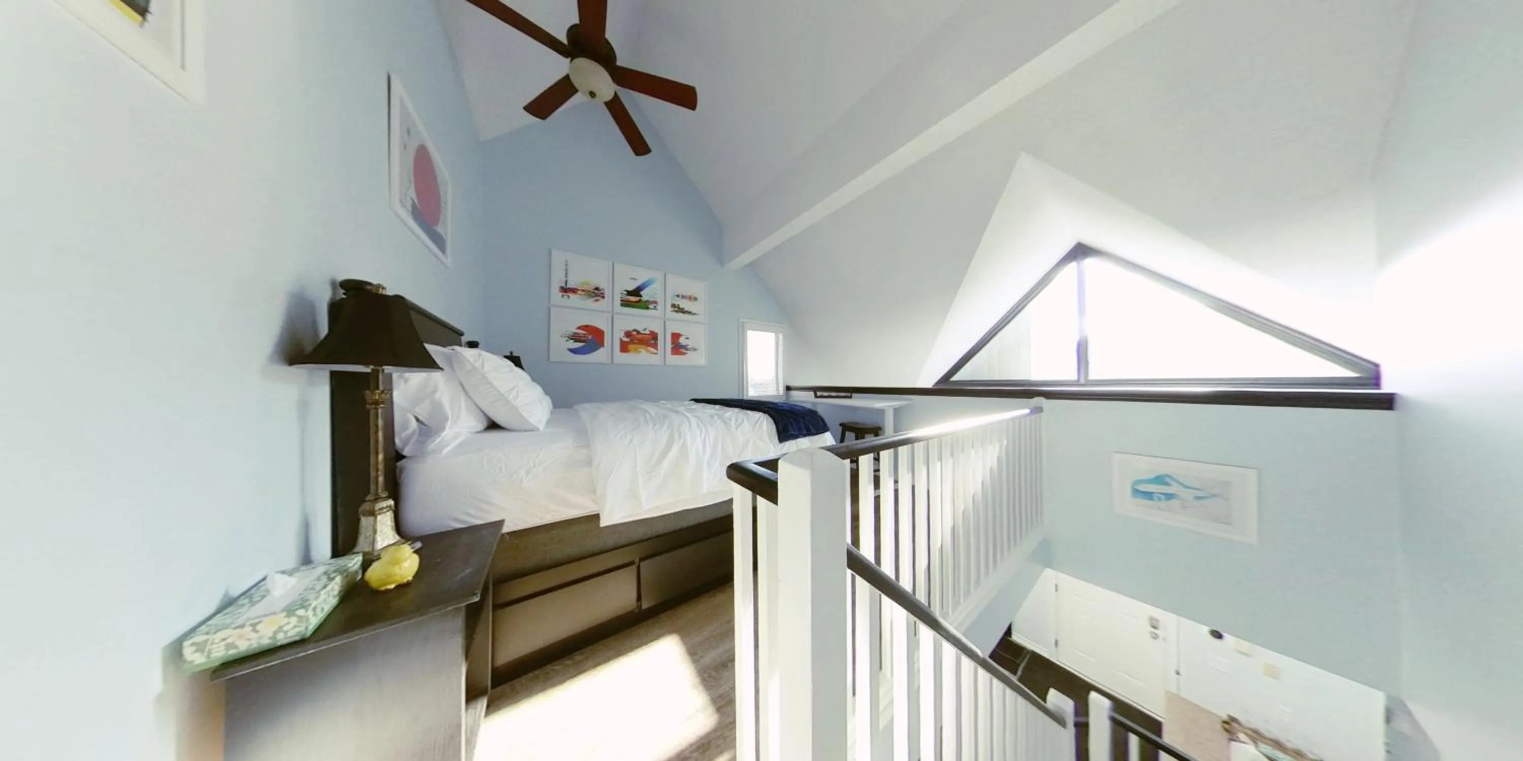 Bed in Artistic Hillside Loft