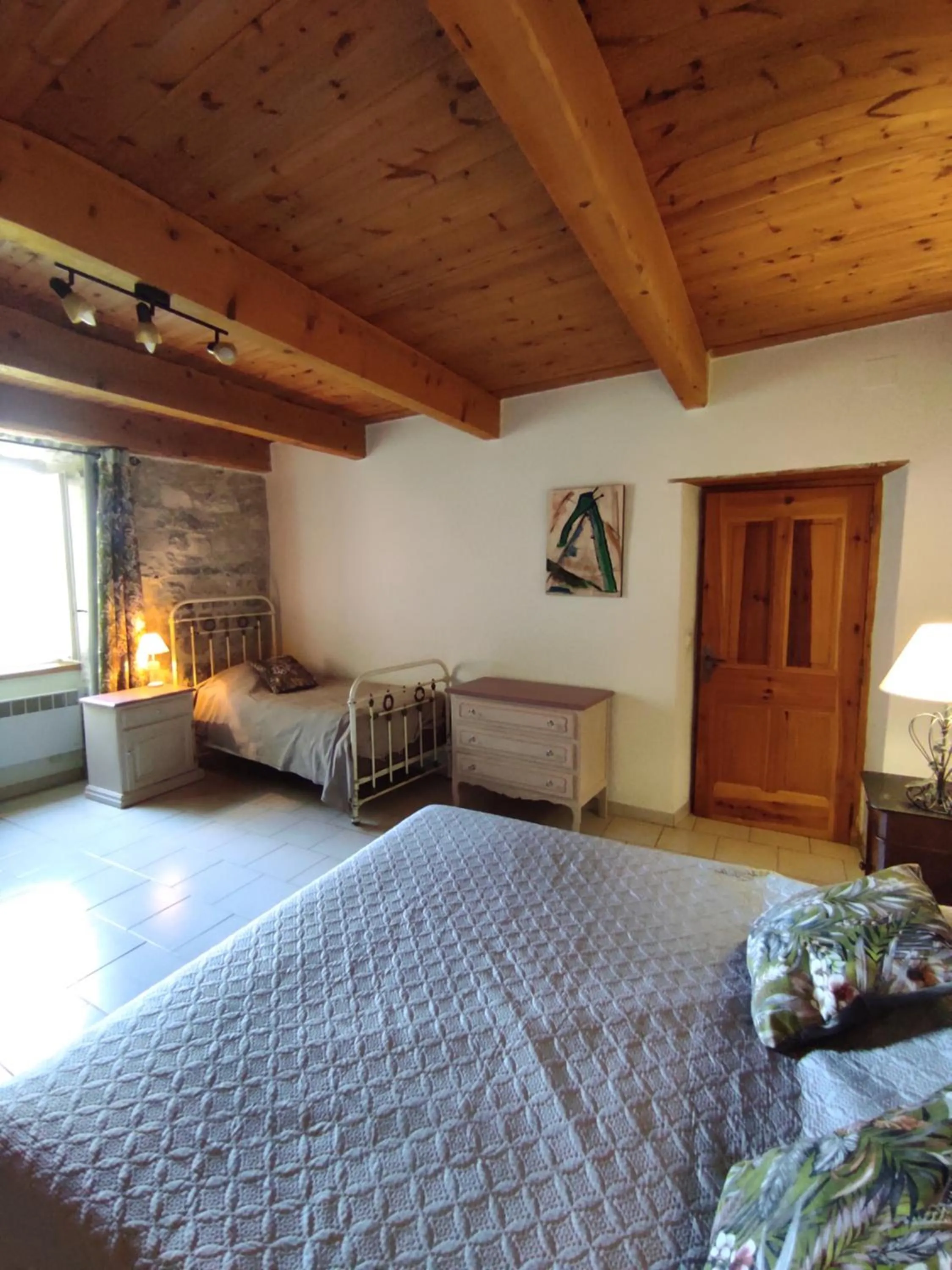 Bedroom, Bed in Logis Hôtel Restaurant Gîte La Bastide du Vébron