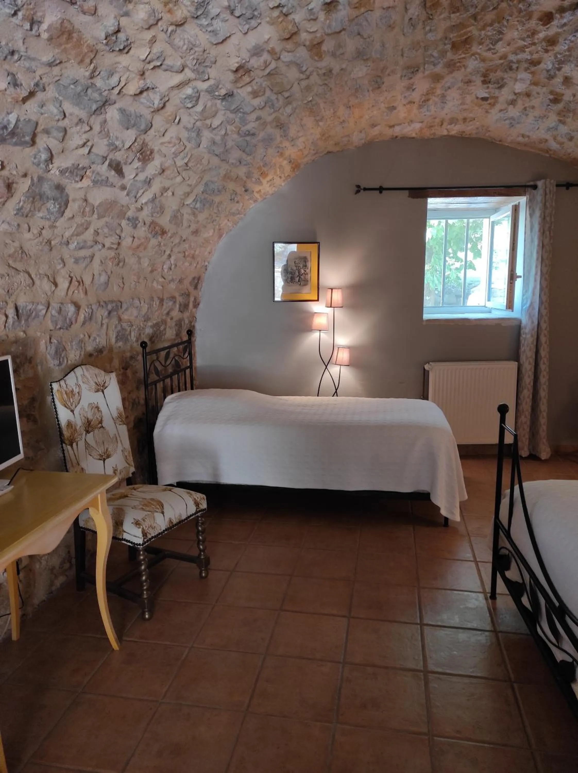 Bedroom, Bed in Logis Hôtel Restaurant Gîte La Bastide du Vébron