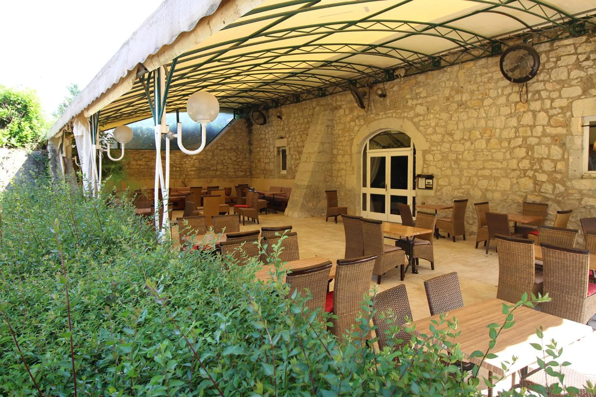 Balcony/Terrace in Logis Hôtel Restaurant Gîte La Bastide du Vébron
