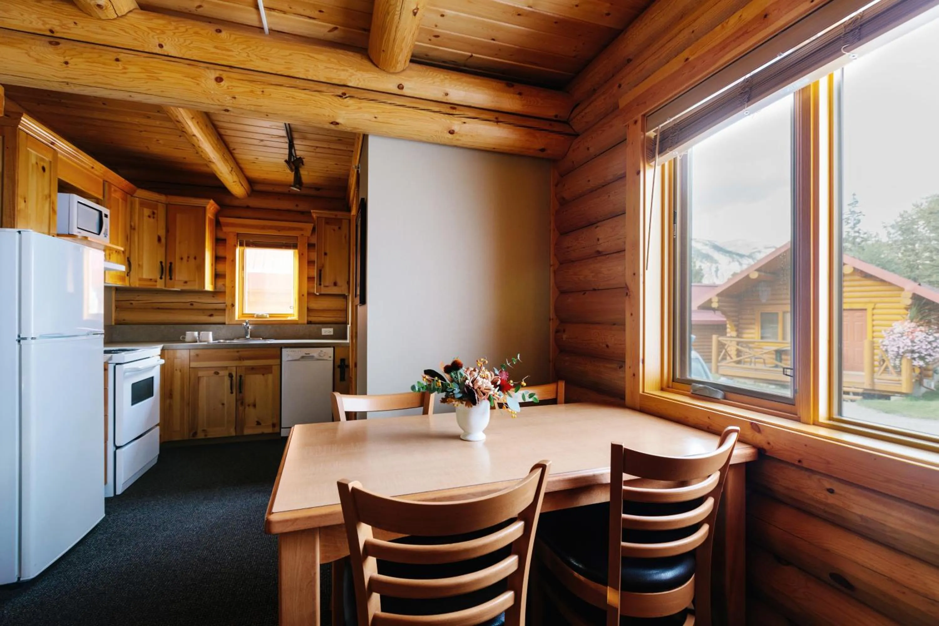 Kitchen or kitchenette in Miette Mountain Cabins
