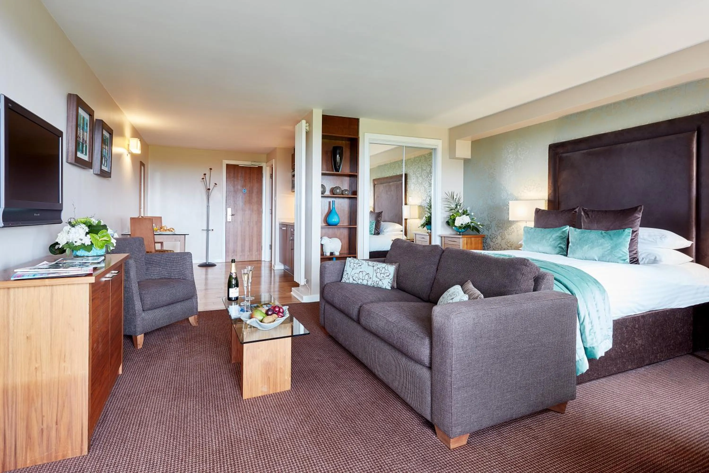 Living room, Bed in The Ullswater Suites at Whitbarrow