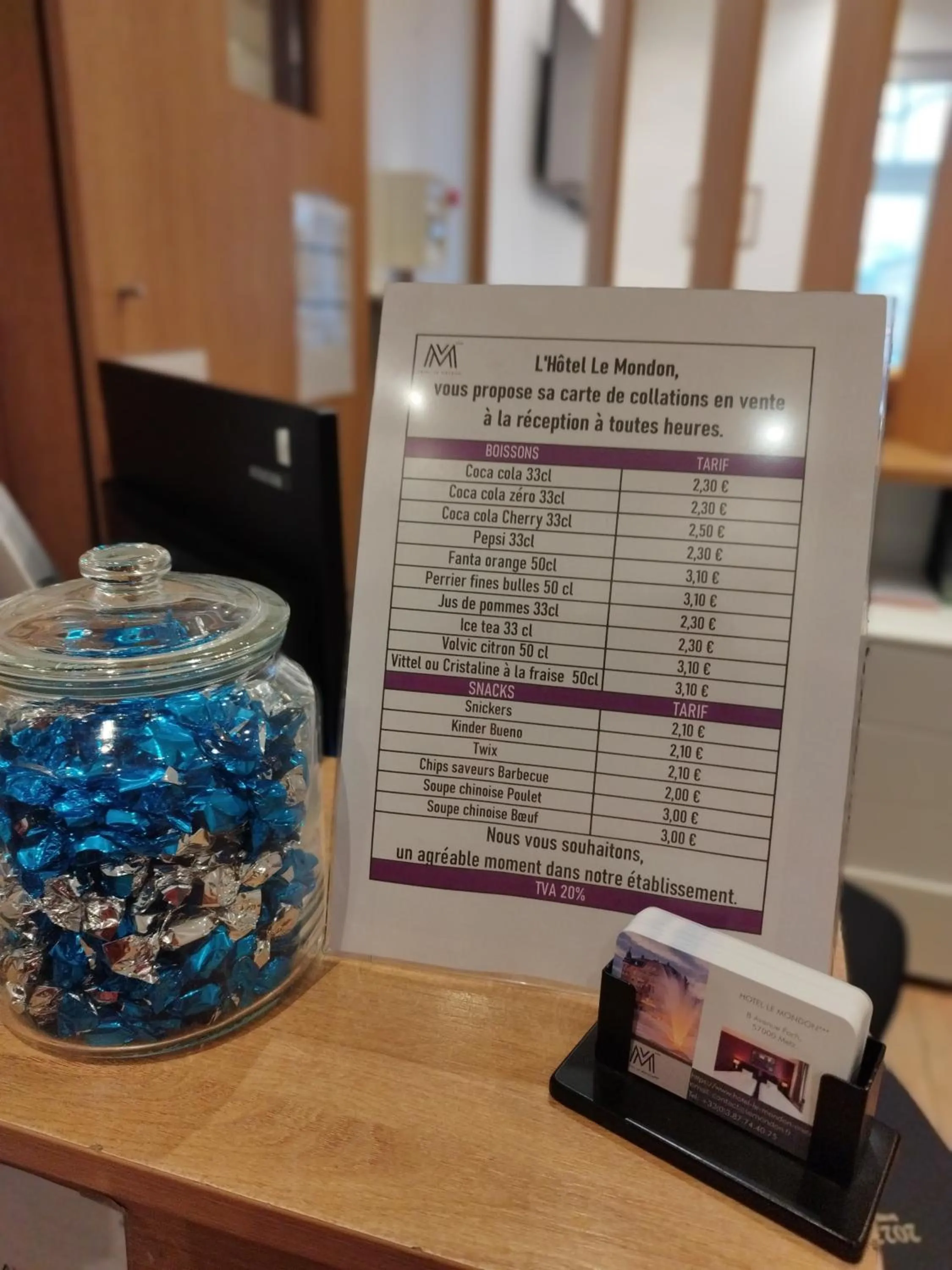 Non alcoholic drinks in Hôtel Le Mondon Metz