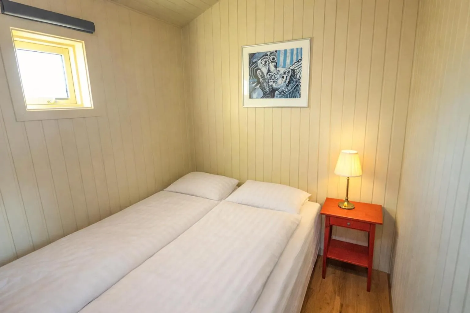 Bed in Fossatún Sunset Cottage