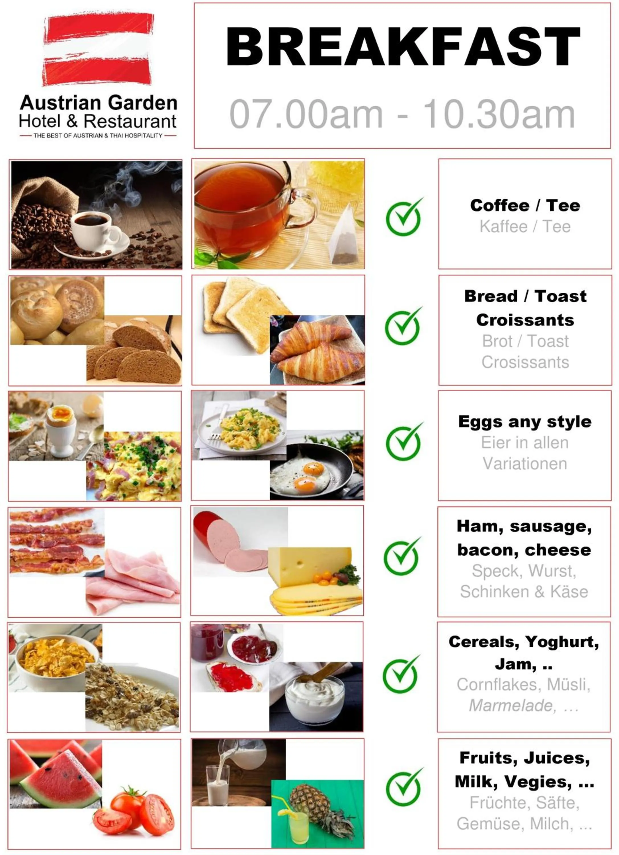 Breakfast in Austrian Garden Hotel & Restaurant Patong