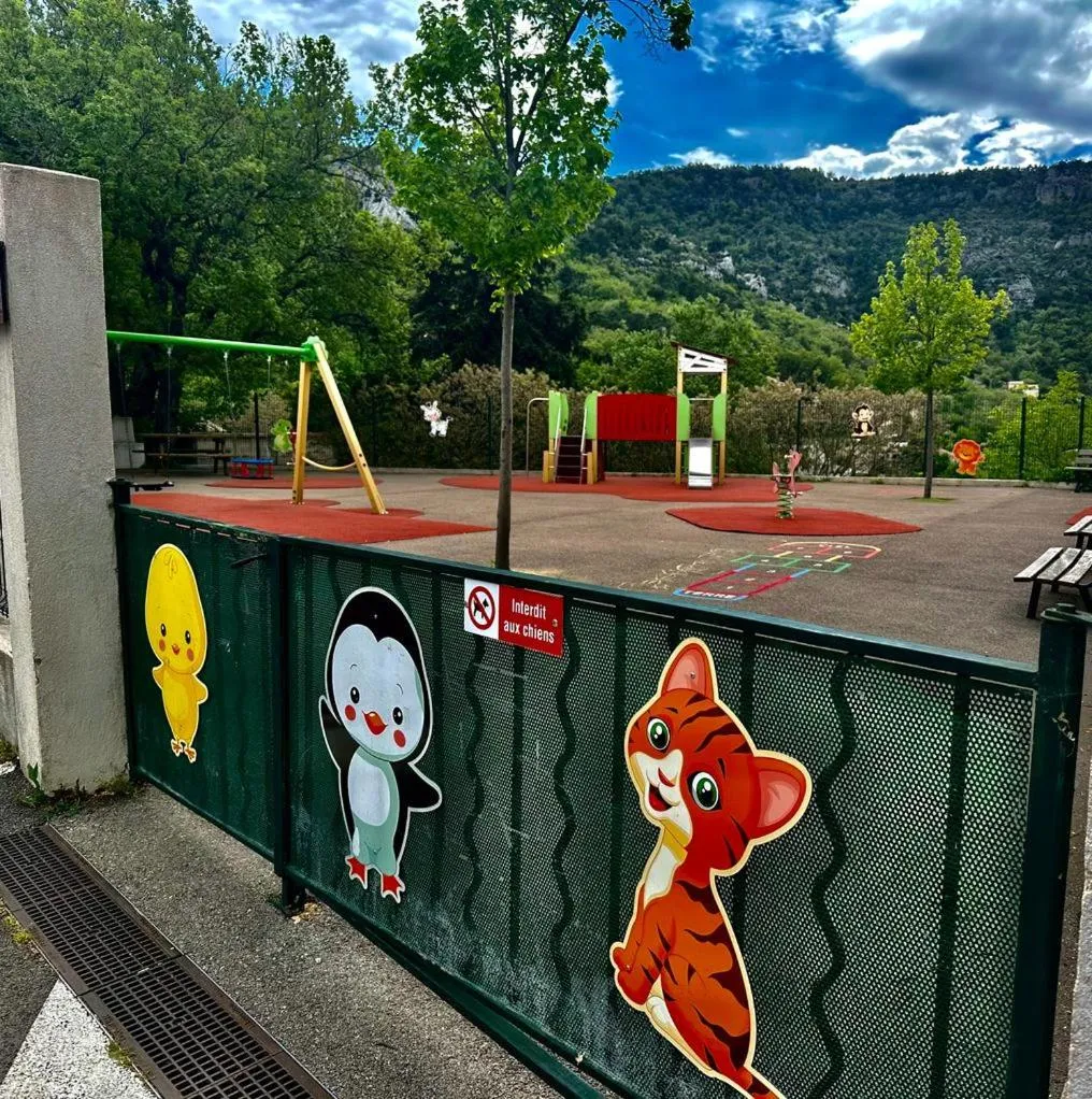Children play ground in Logis Hotel Restaurant Le Grand Puech