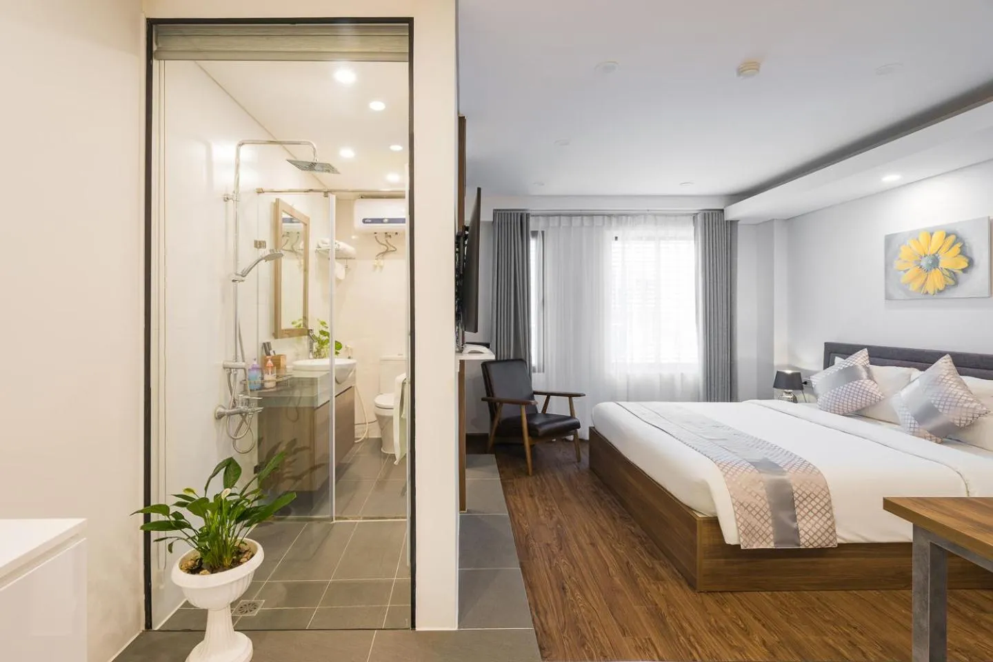 Bed in Narcissus Hotel & Apartment