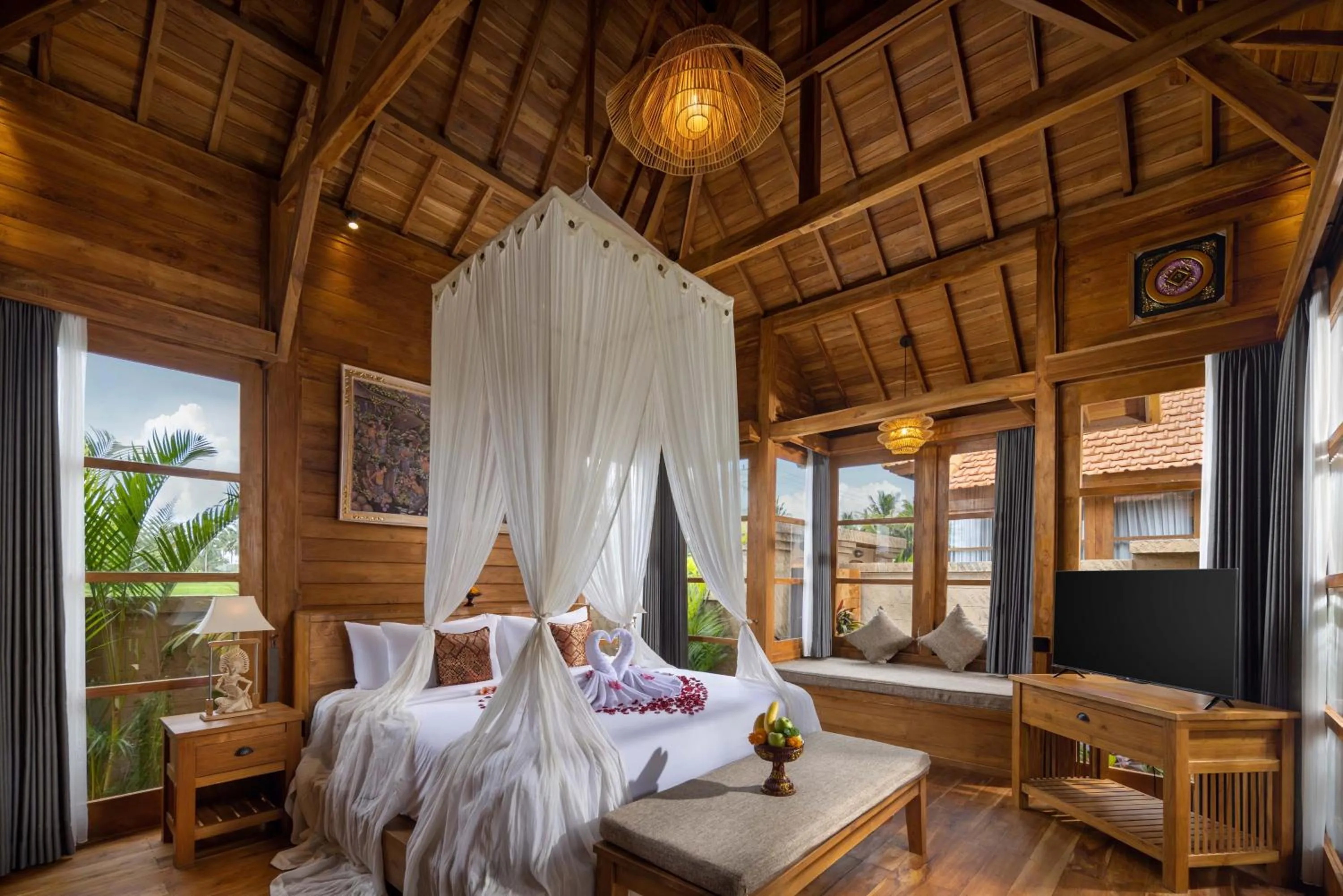 Bed in The Kalyana Ubud Resort