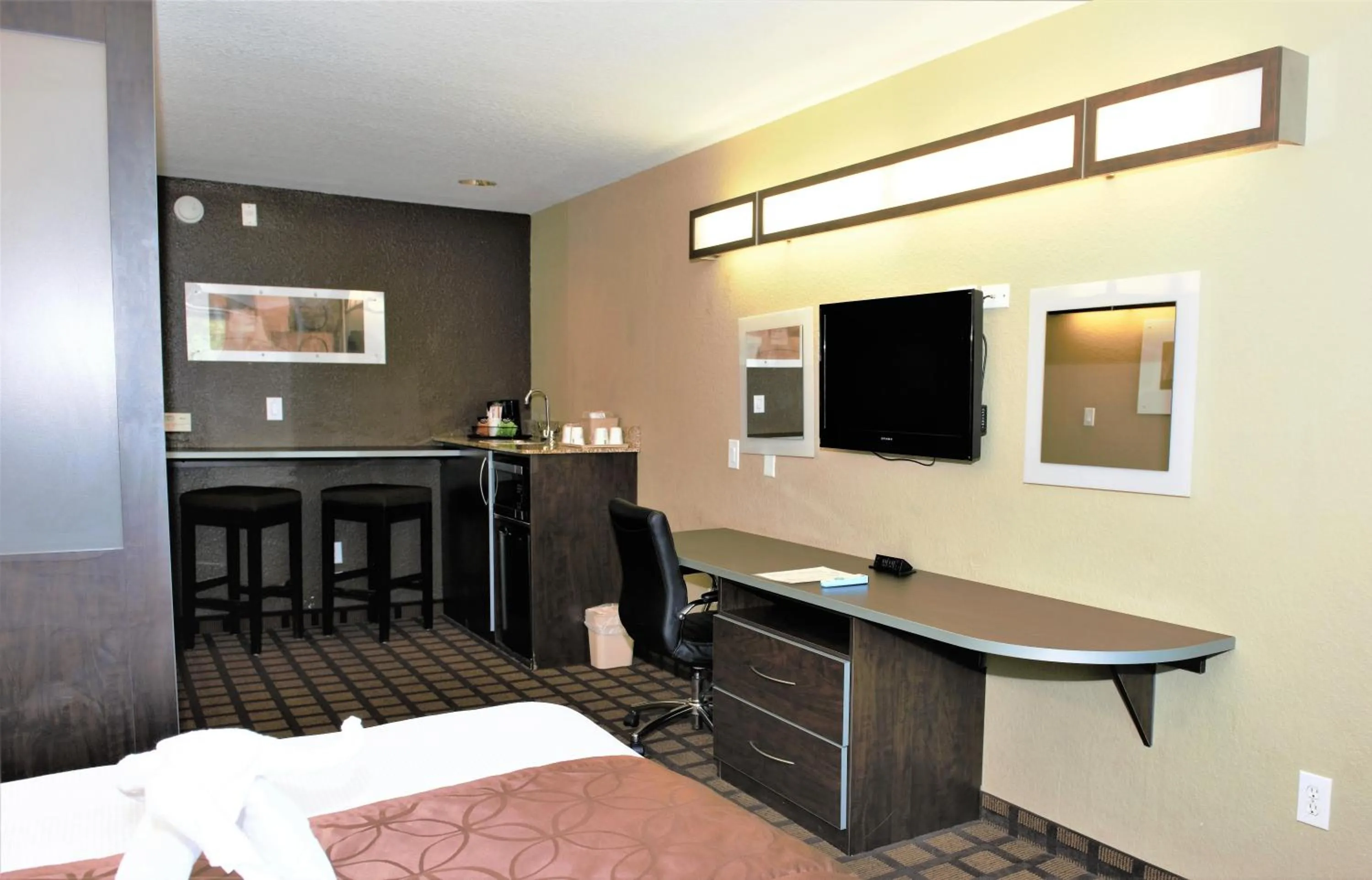 TV and multimedia, Bed in Microtel Inn & Suites by Wyndham Jacksonville Airport