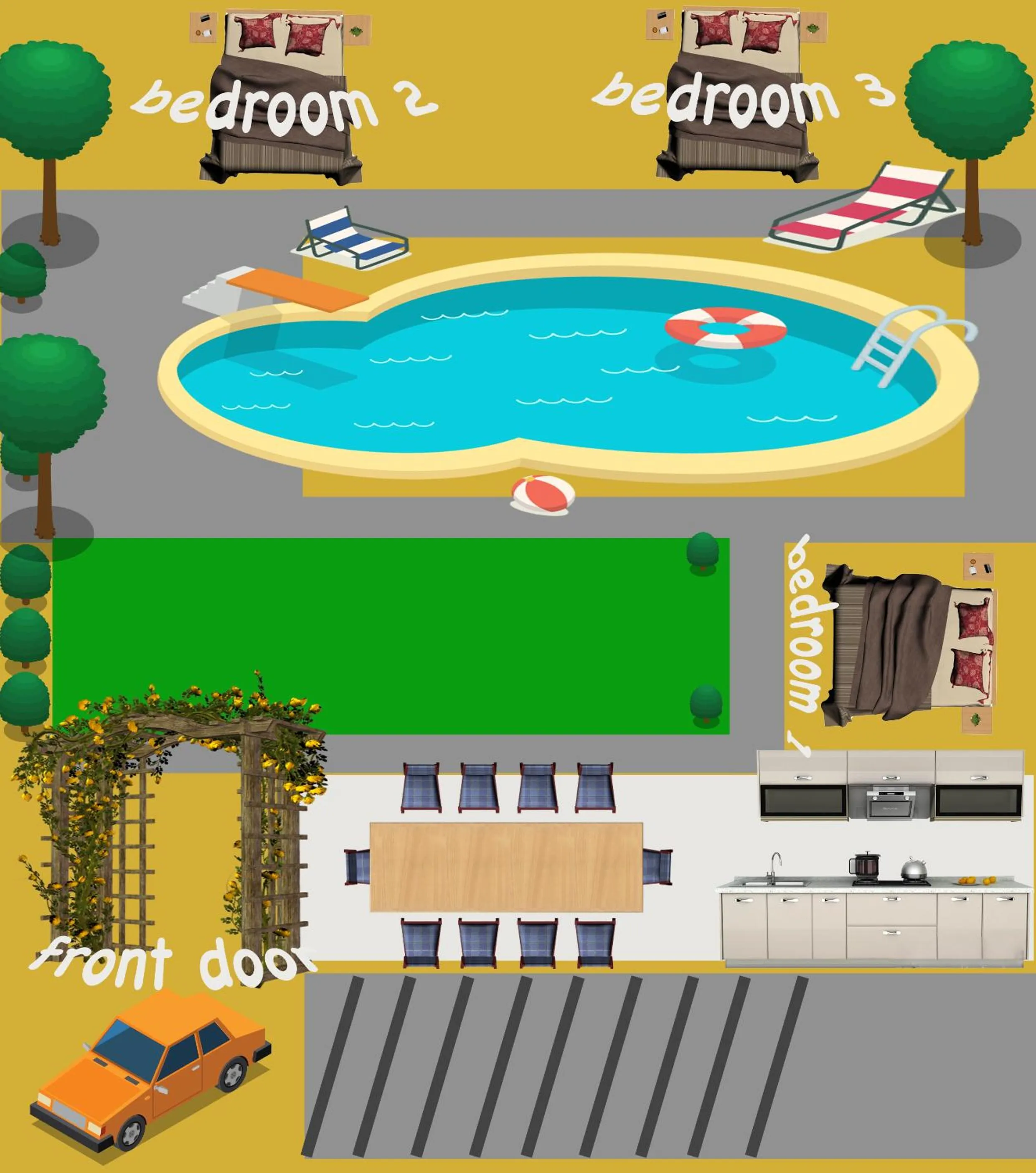 Floor plan in Villa Brabhan Seminyak