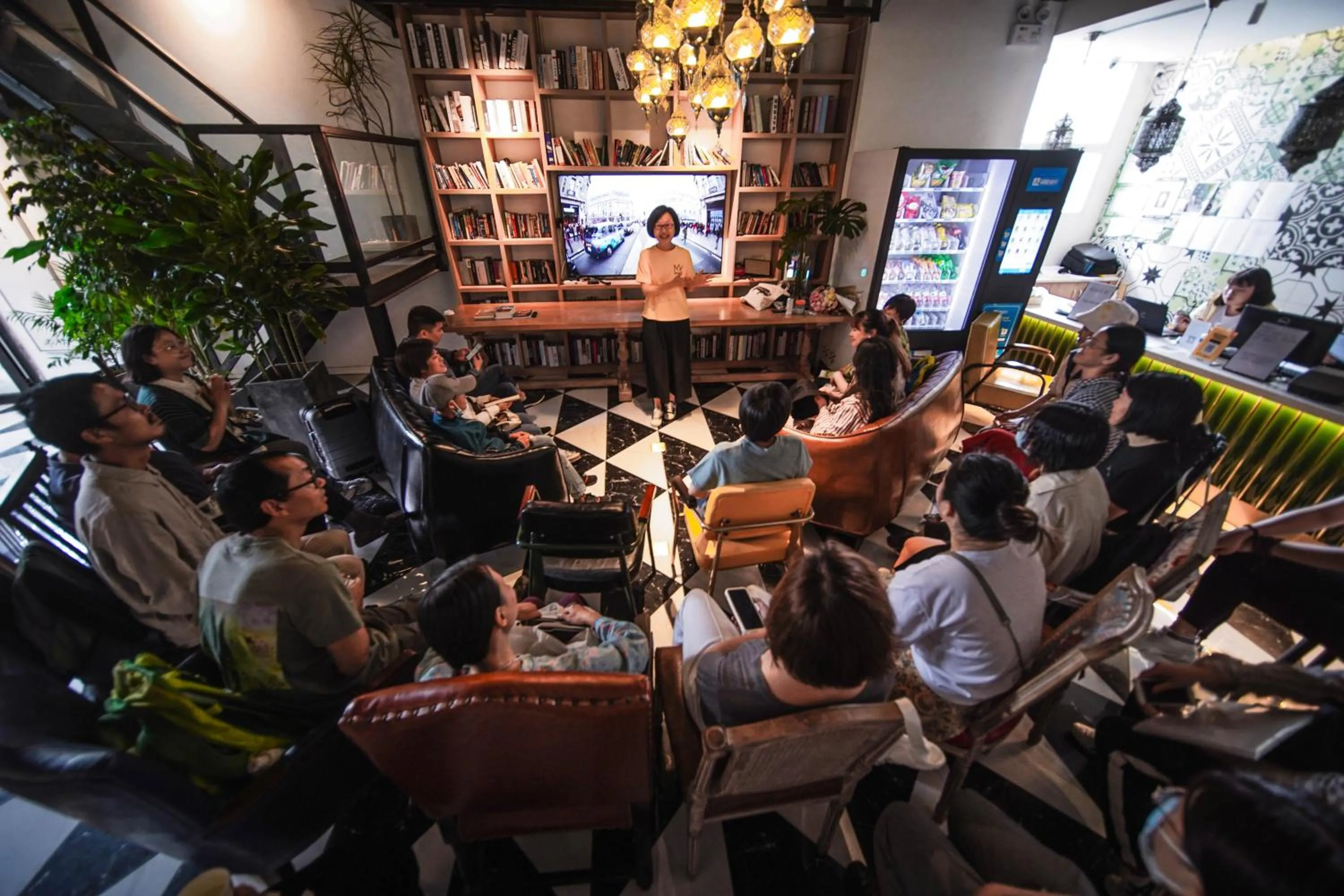People in Chengdu Local Tea Hostel - Short Walk To Taikooli - Chill & Social Coffee Lounge - Metro downstairs - Free Activities - Friendly English Speaking Staff - Tibet, Panda, Buddha & Snow Mountain Tours