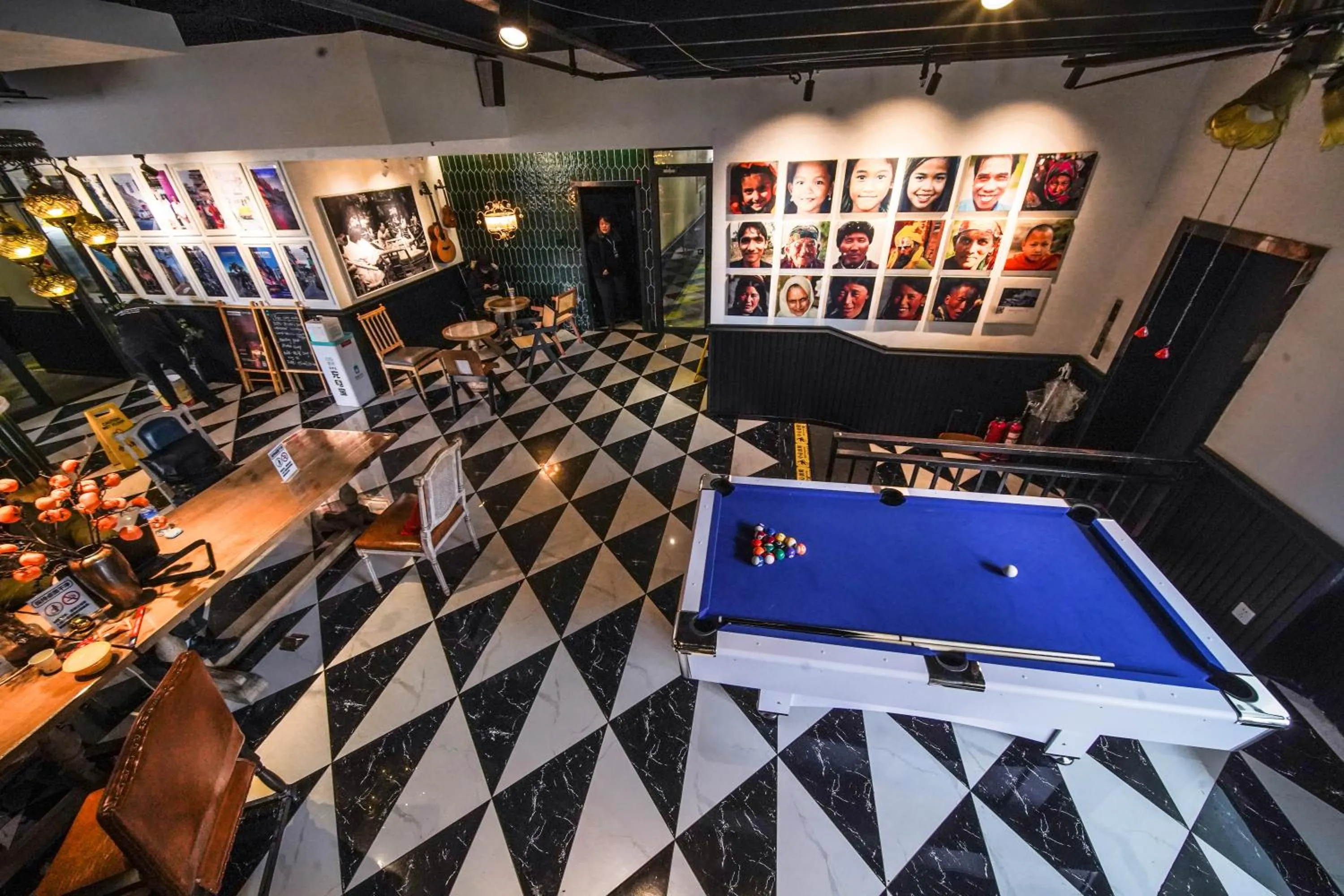 Billiard in Chengdu Local Tea Hostel - Short Walk To Taikooli - Chill & Social Coffee Lounge - Metro downstairs - Free Activities - Friendly English Speaking Staff - Tibet, Panda, Buddha & Snow Mountain Tours
