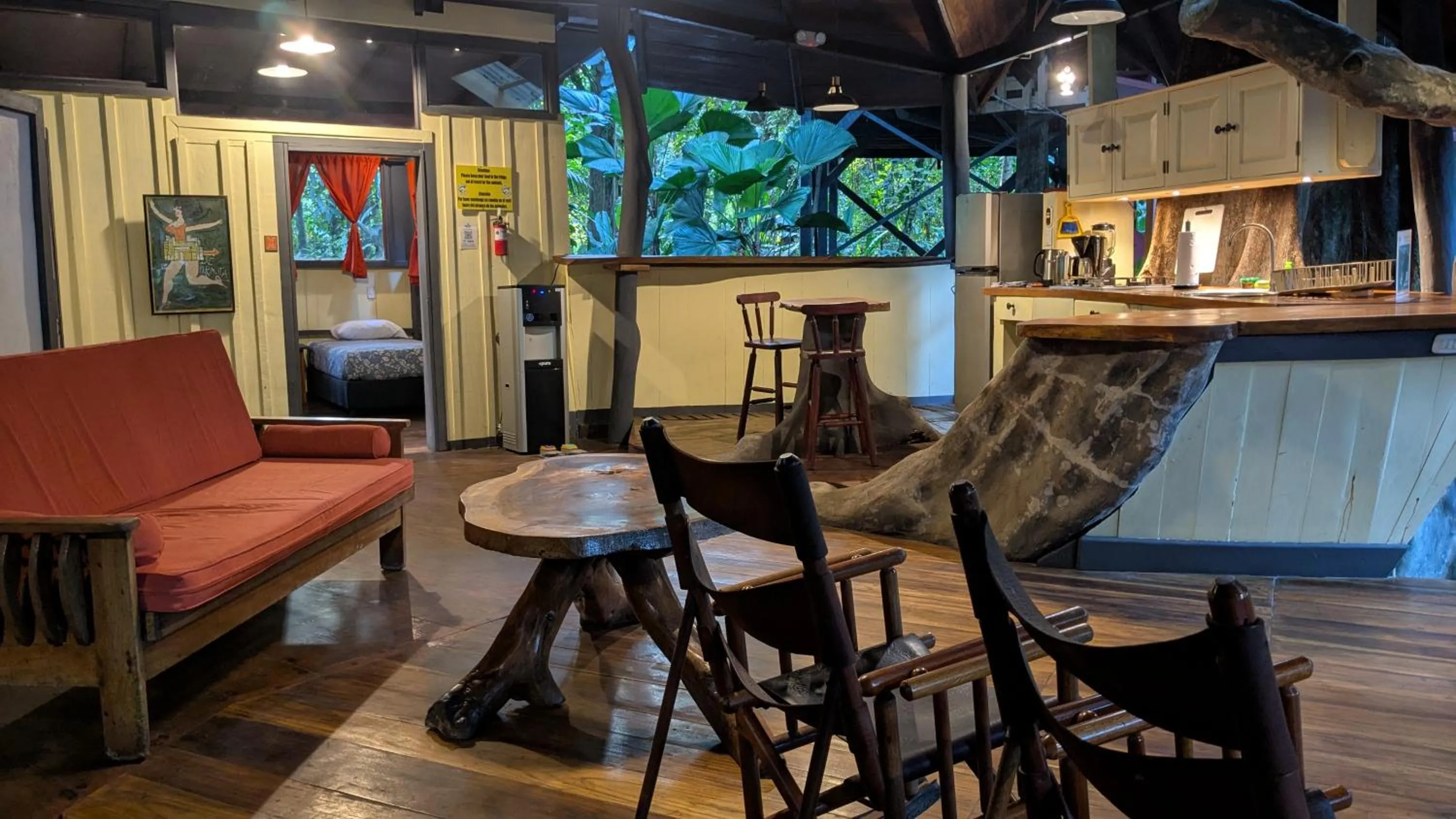 Living room in Tree House Beachfront Lodge