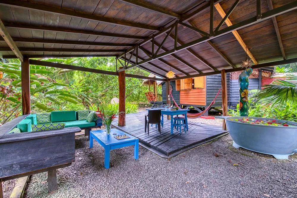 Patio in Tree House Beachfront Lodge
