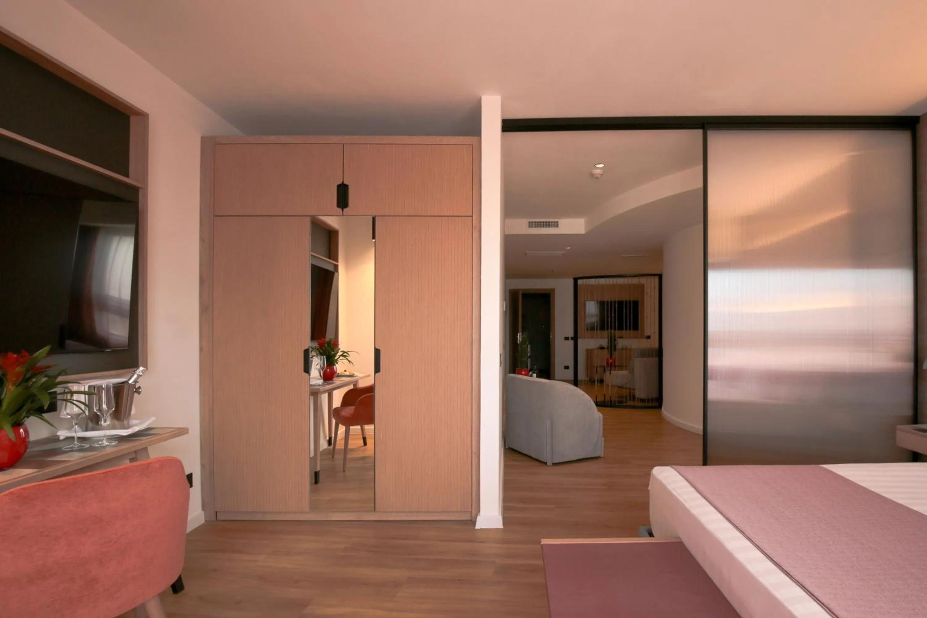 Bed in Hotel Poseidon