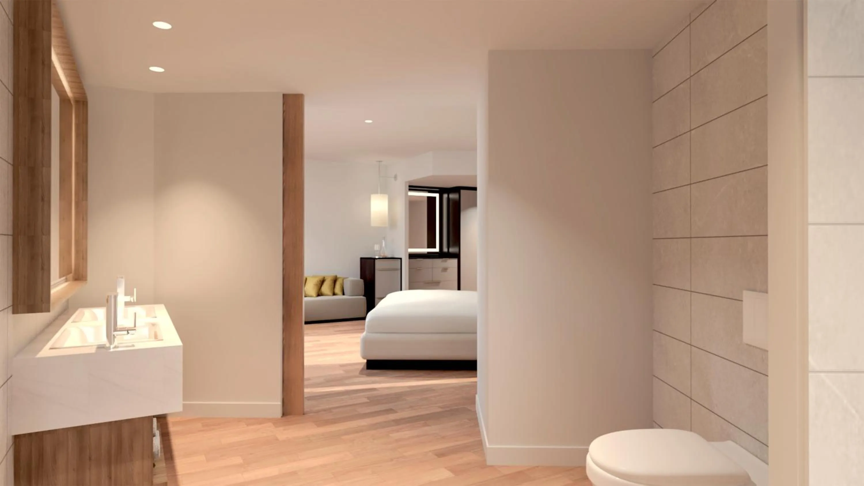 Bathroom, Bed in Torre Melina, a Gran Meliá Hotel