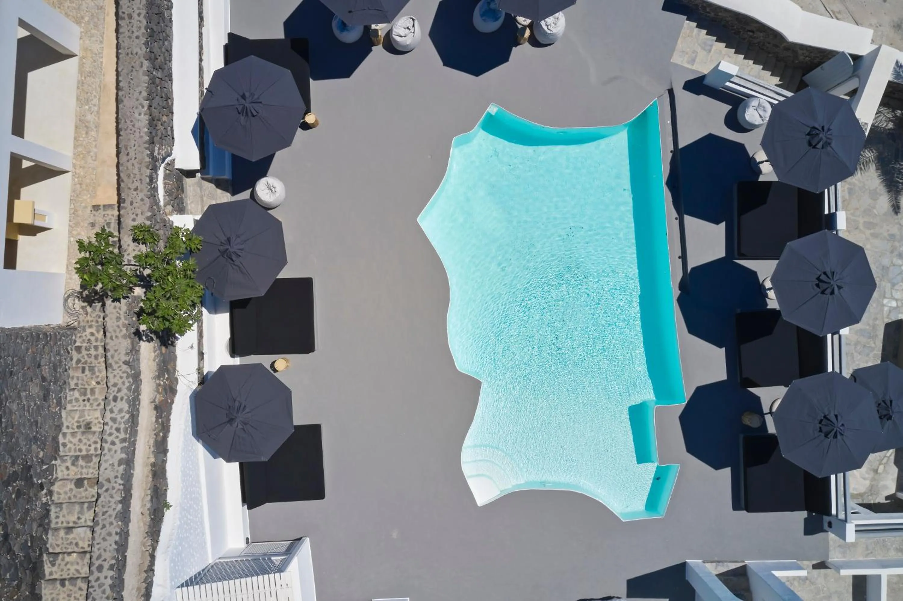 Bird's eye view in Mr and Mrs White Oia - Santorini