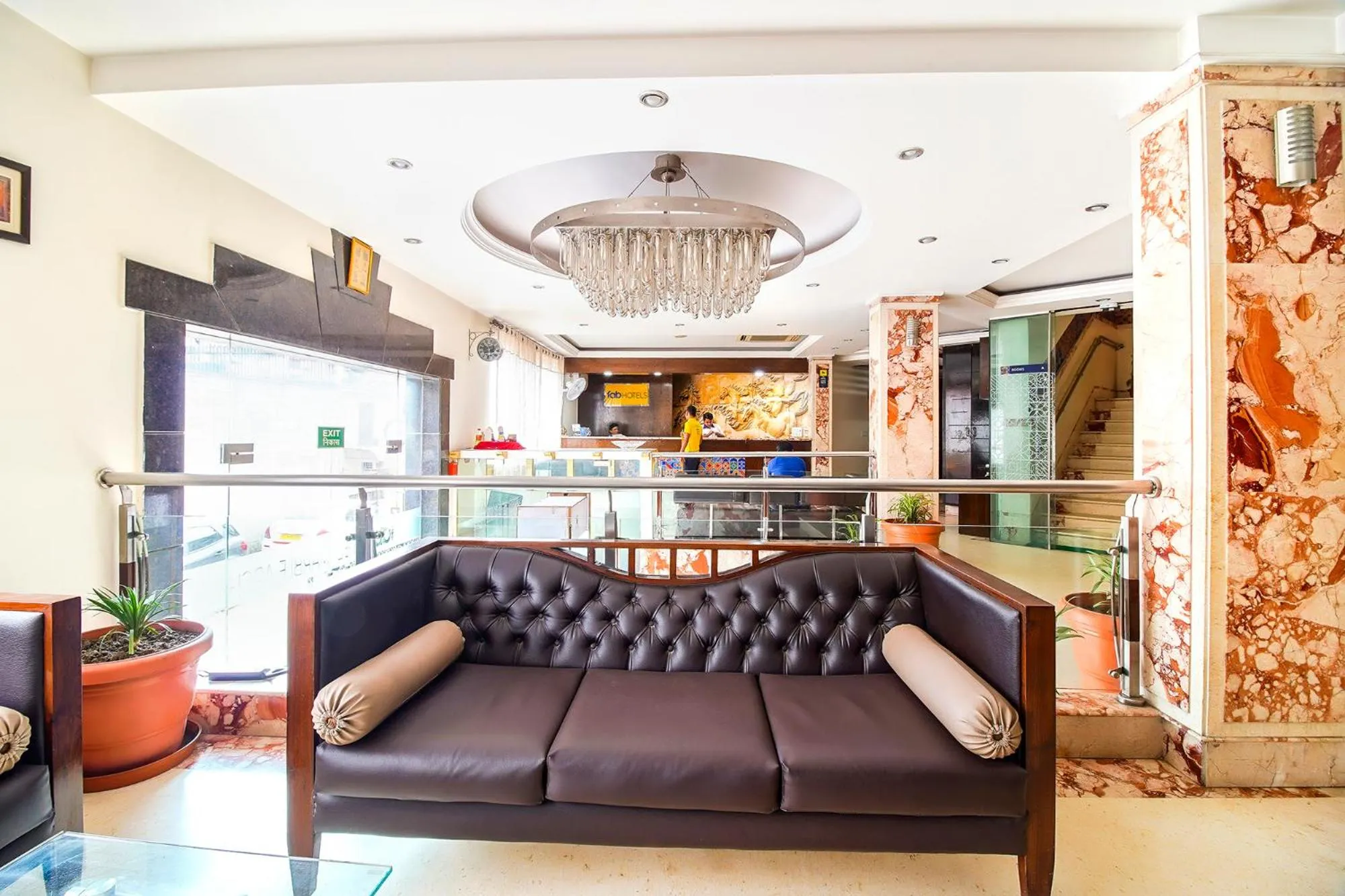 Seating area in FabHotel Marble Arch Karol Bagh
