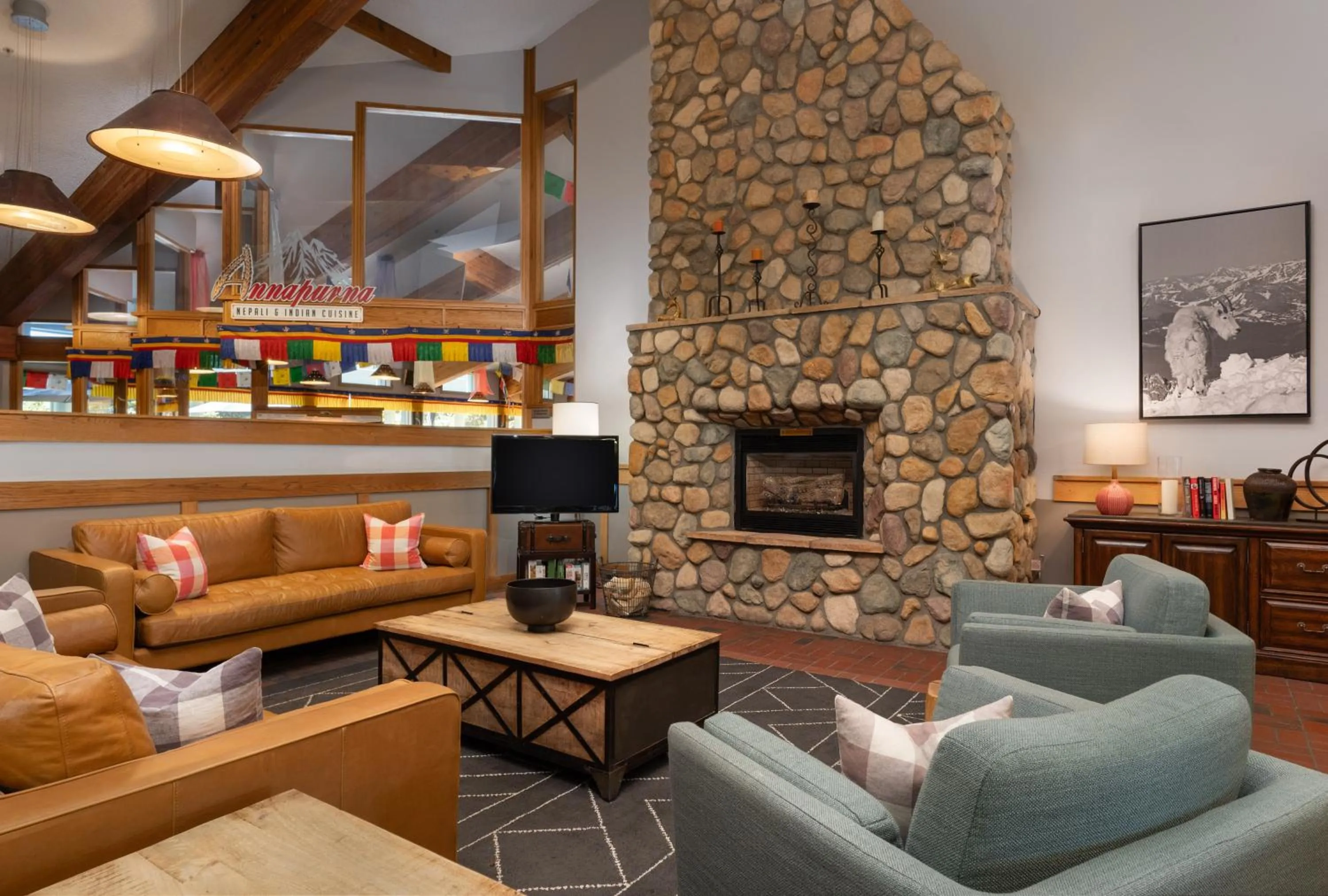 Seating area in Evergreen Lodge at Vail