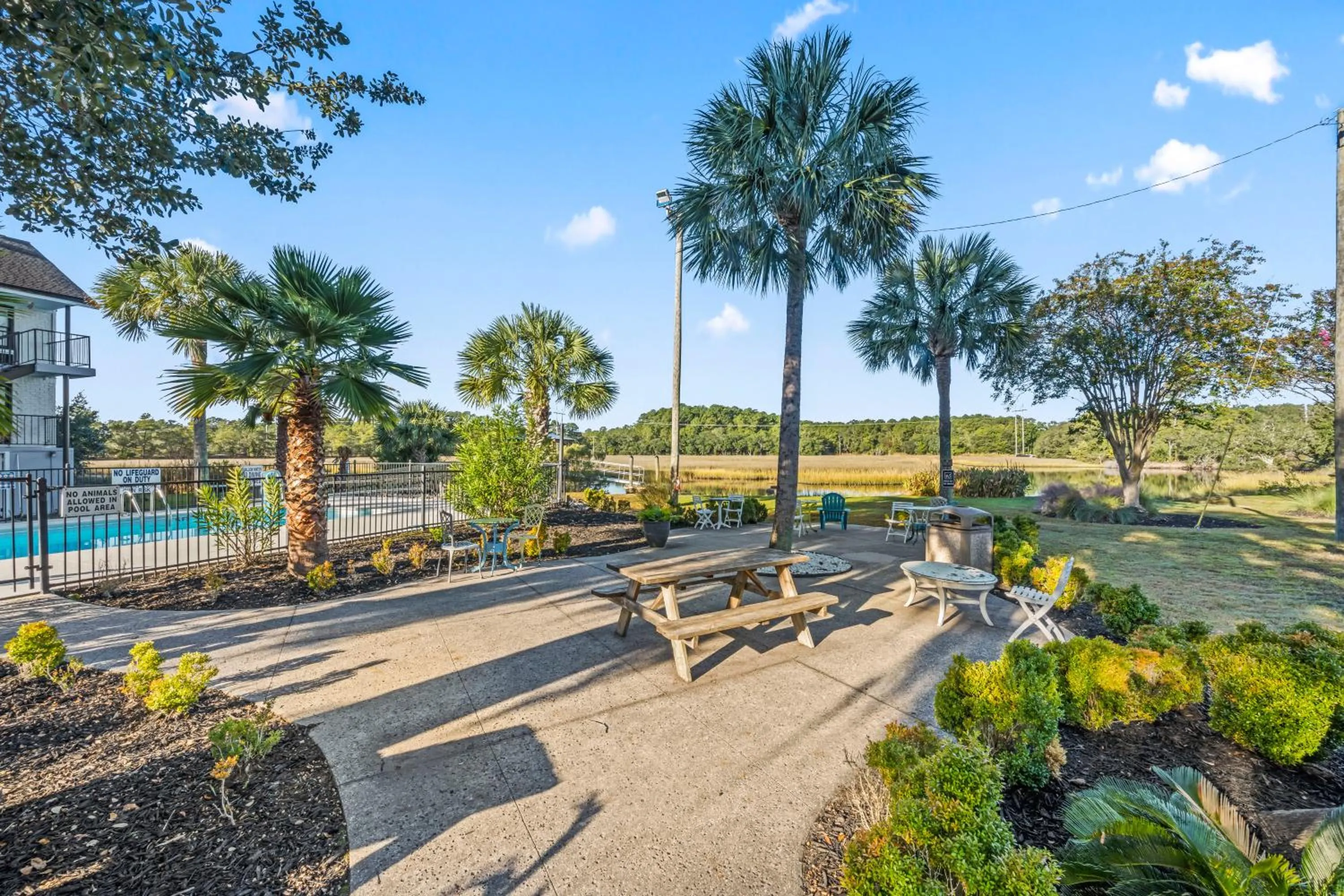Patio in Charleston Creekside Inn