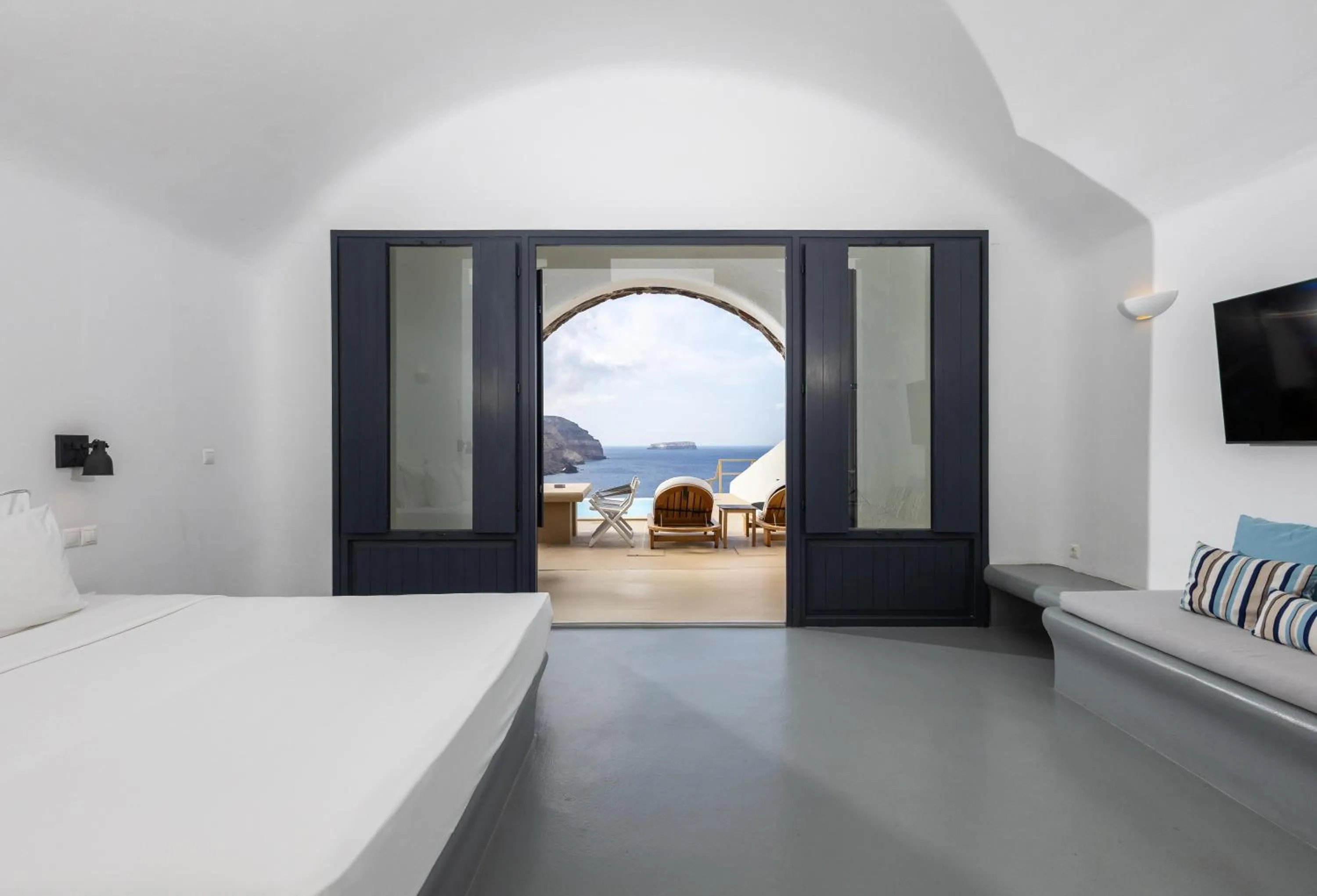 Photo of the whole room, Bed in Grand Ambassador Santorini Hotel