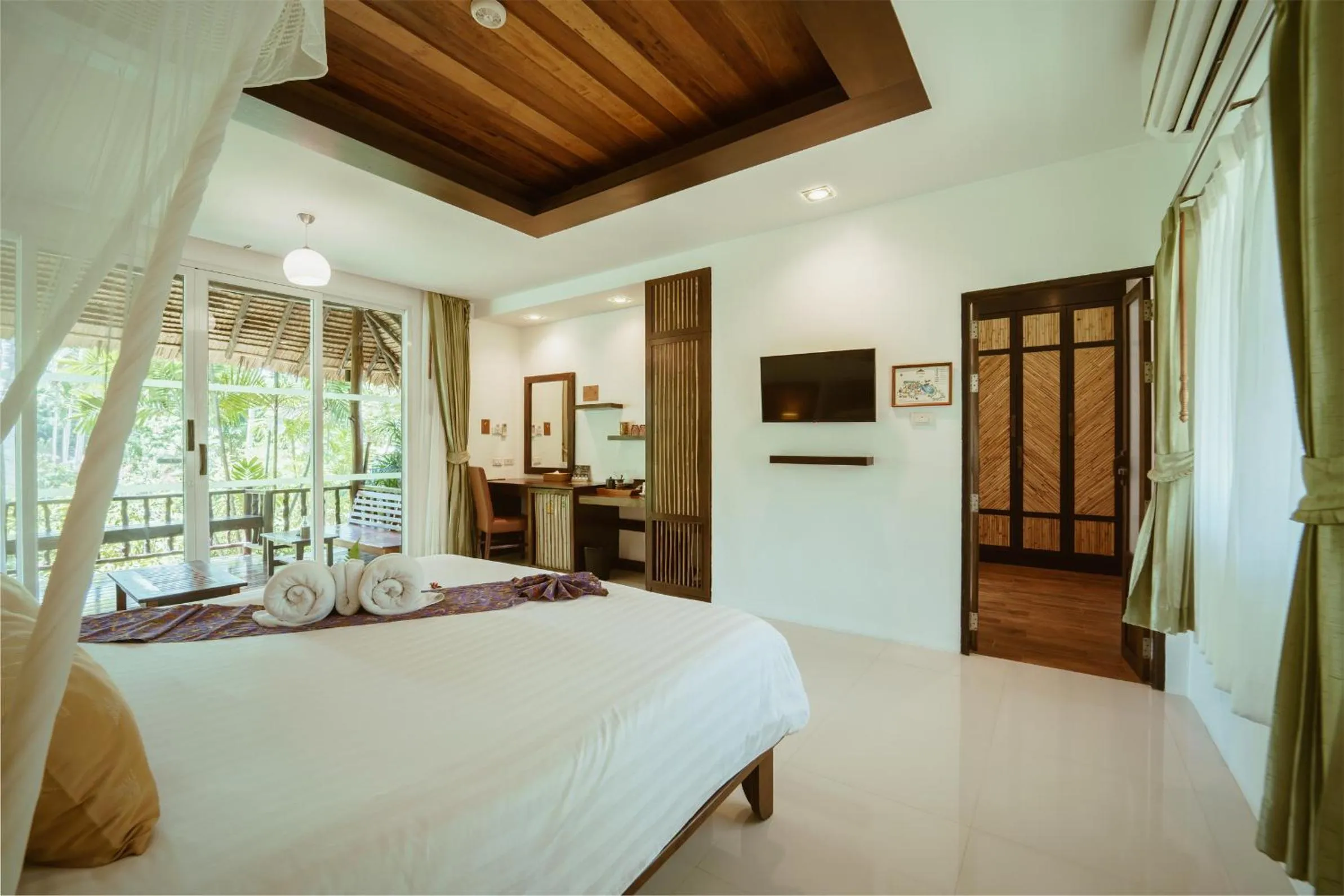 Bedroom, Bed in Ban Sainai Resort- Aonang's Green Resort