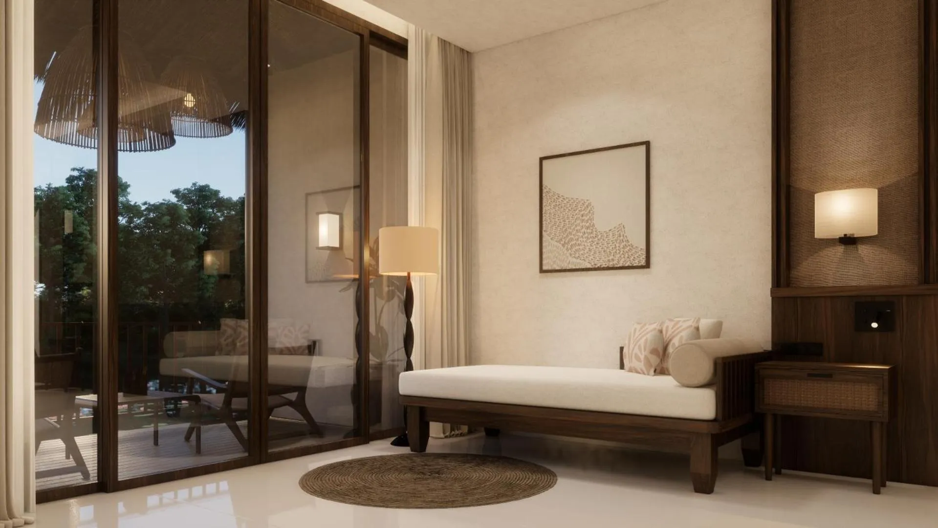 Balcony/Terrace, Bed in Ban Sainai Resort- Aonang's Green Resort