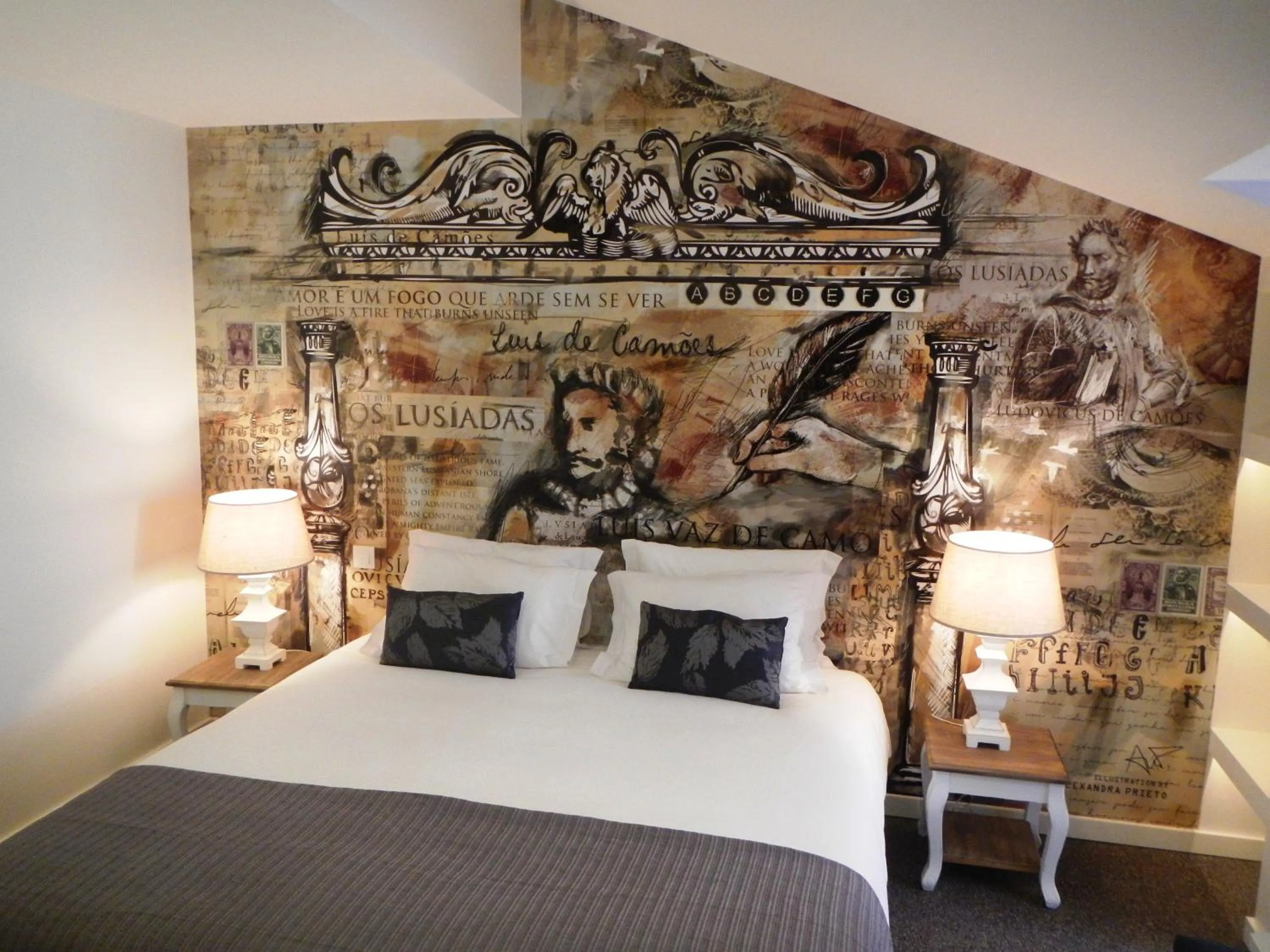 Bed in The ART INN Lisbon