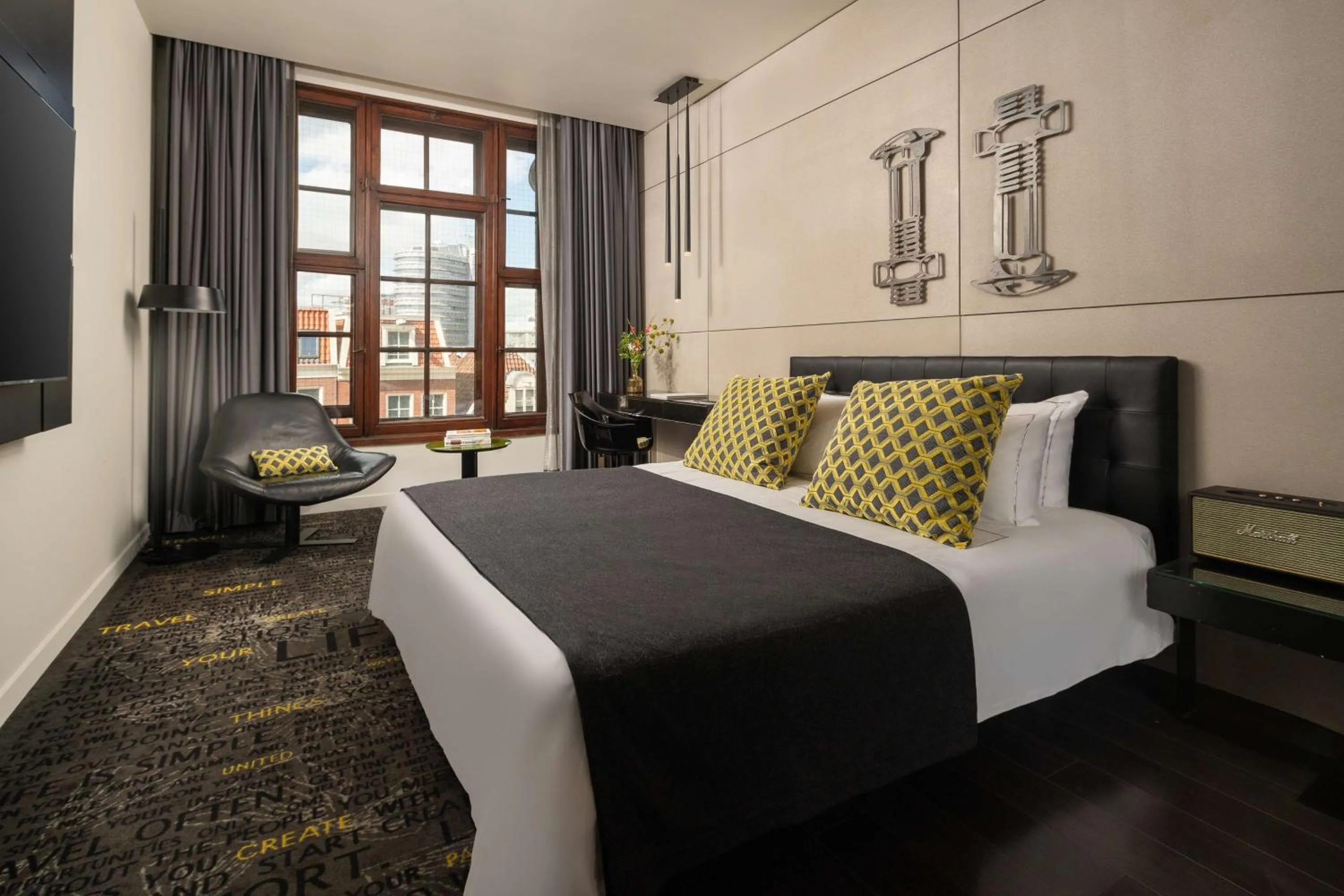 Bedroom, Bed in art'otel amsterdam, Powered by Radisson Hotels