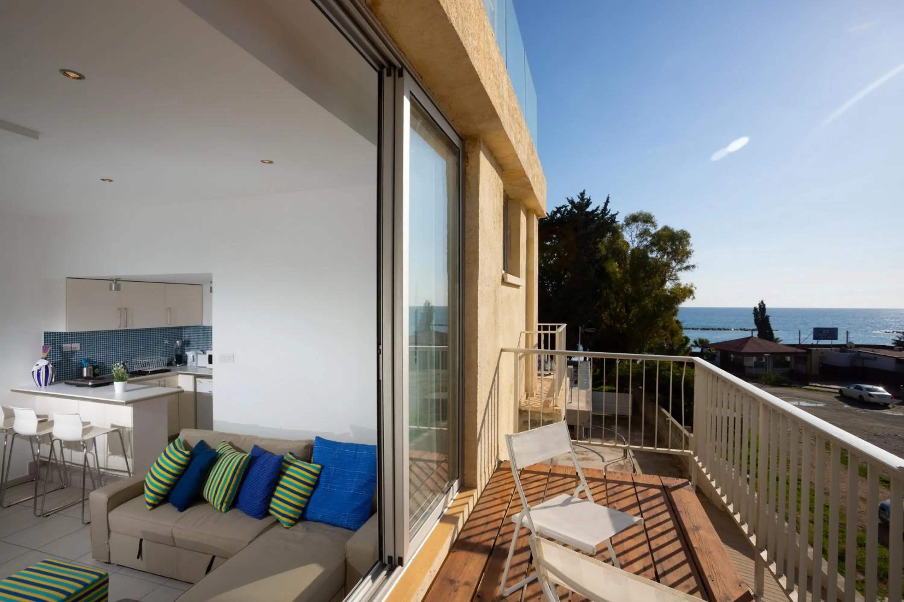 Balcony/Terrace in Athenaeum Beachside Apt by TrulyCyprus