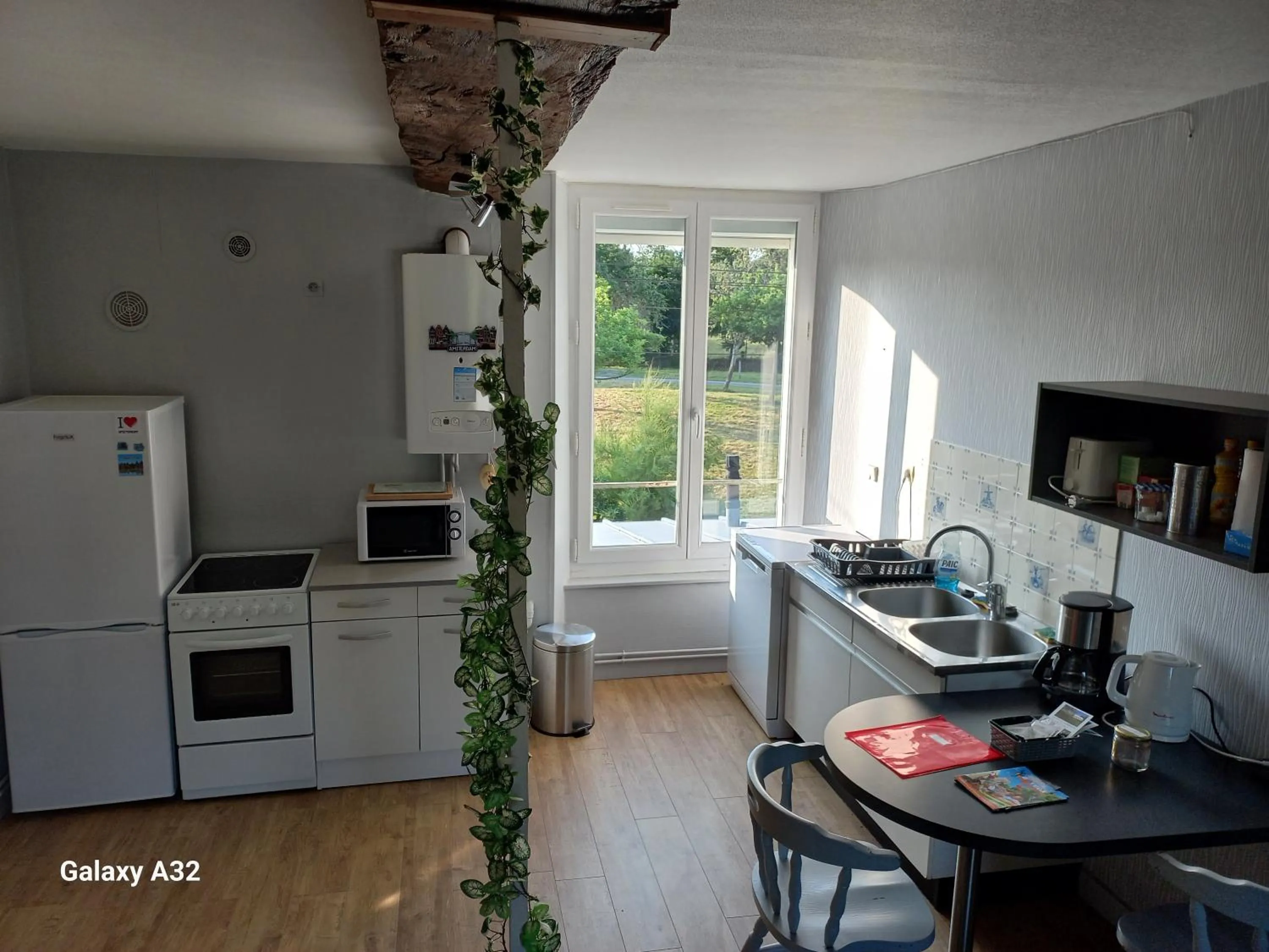 Kitchen or kitchenette in Gîtes de L'Aumondière