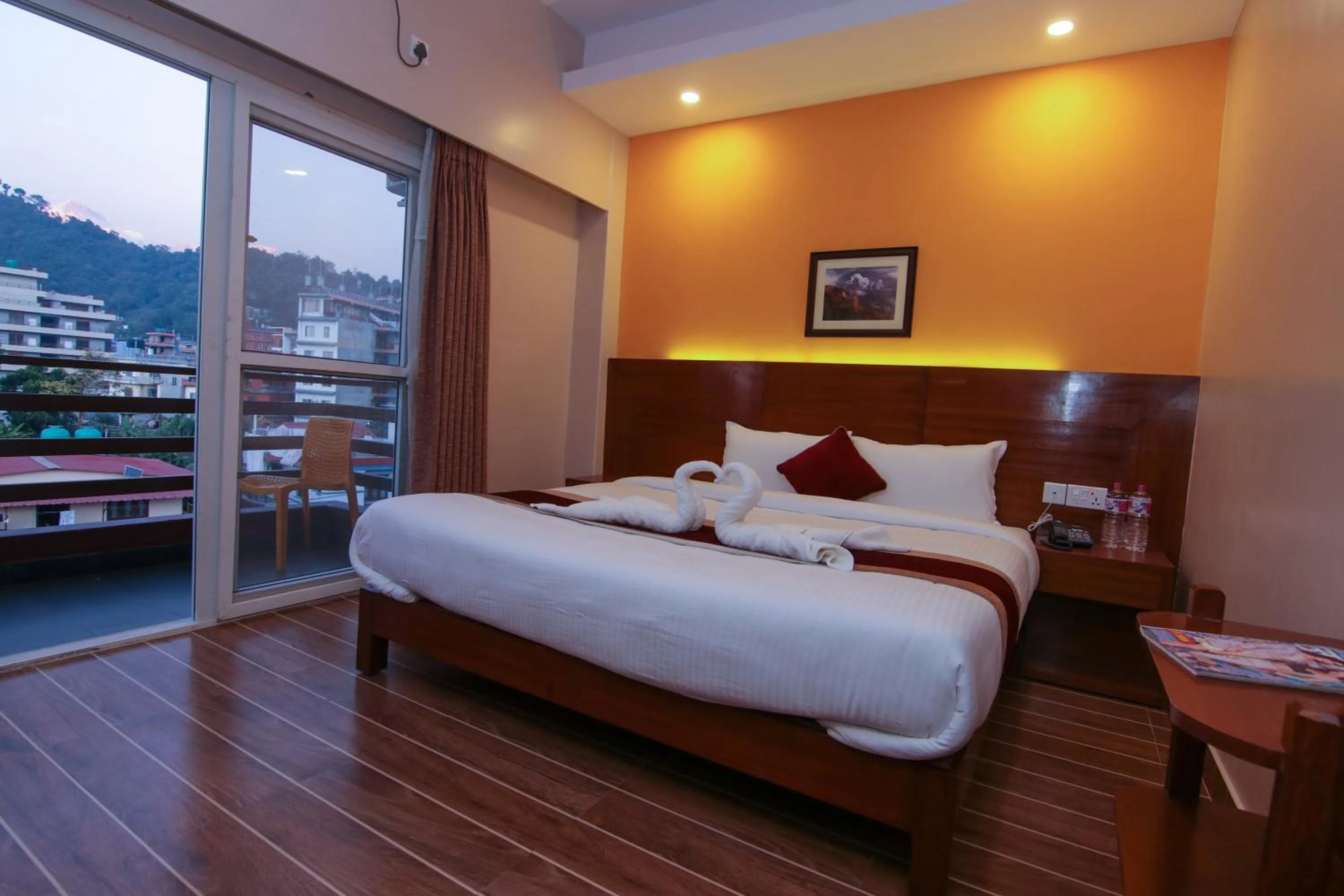 Bed in Hotel Balcony