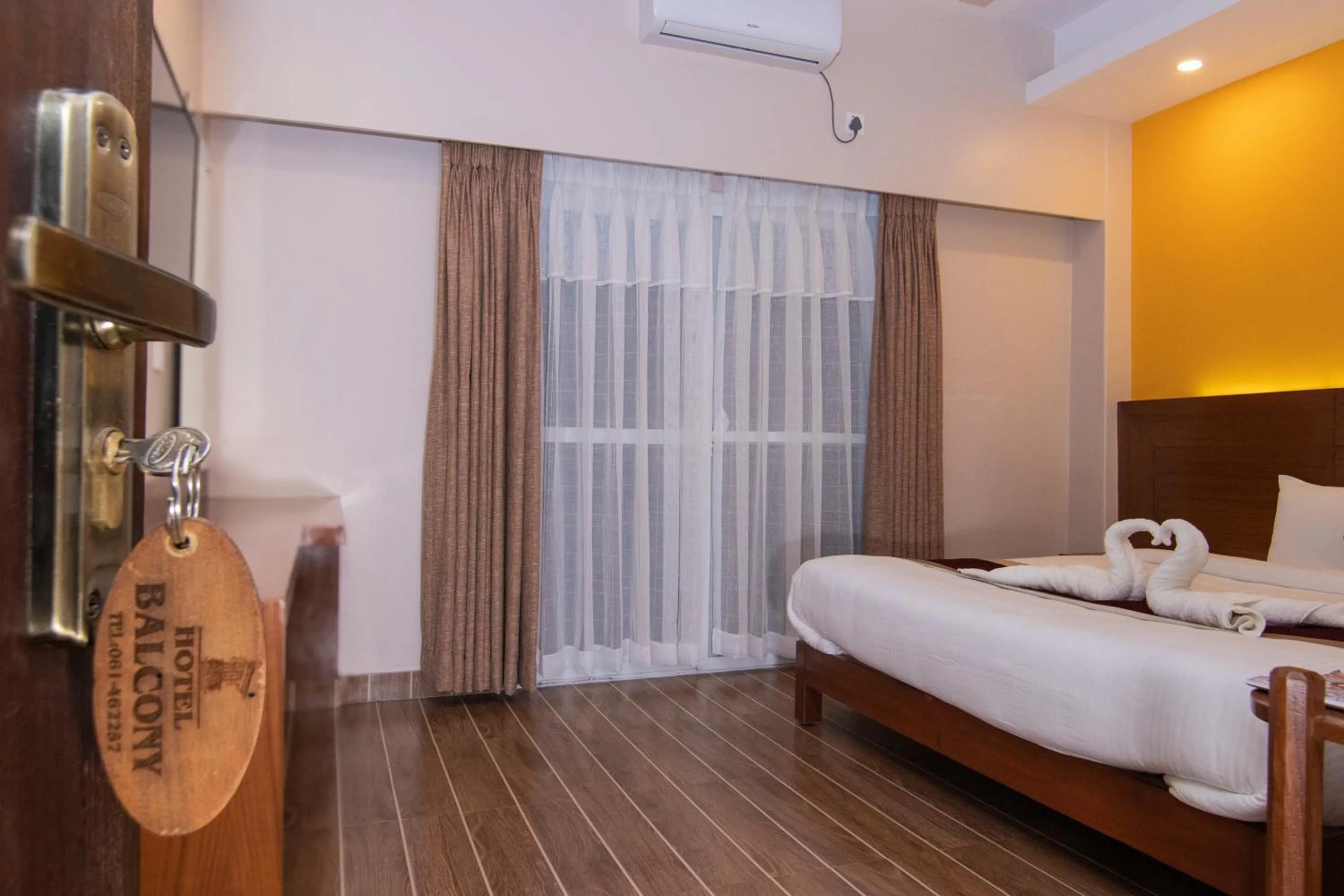 Bed in Hotel Balcony