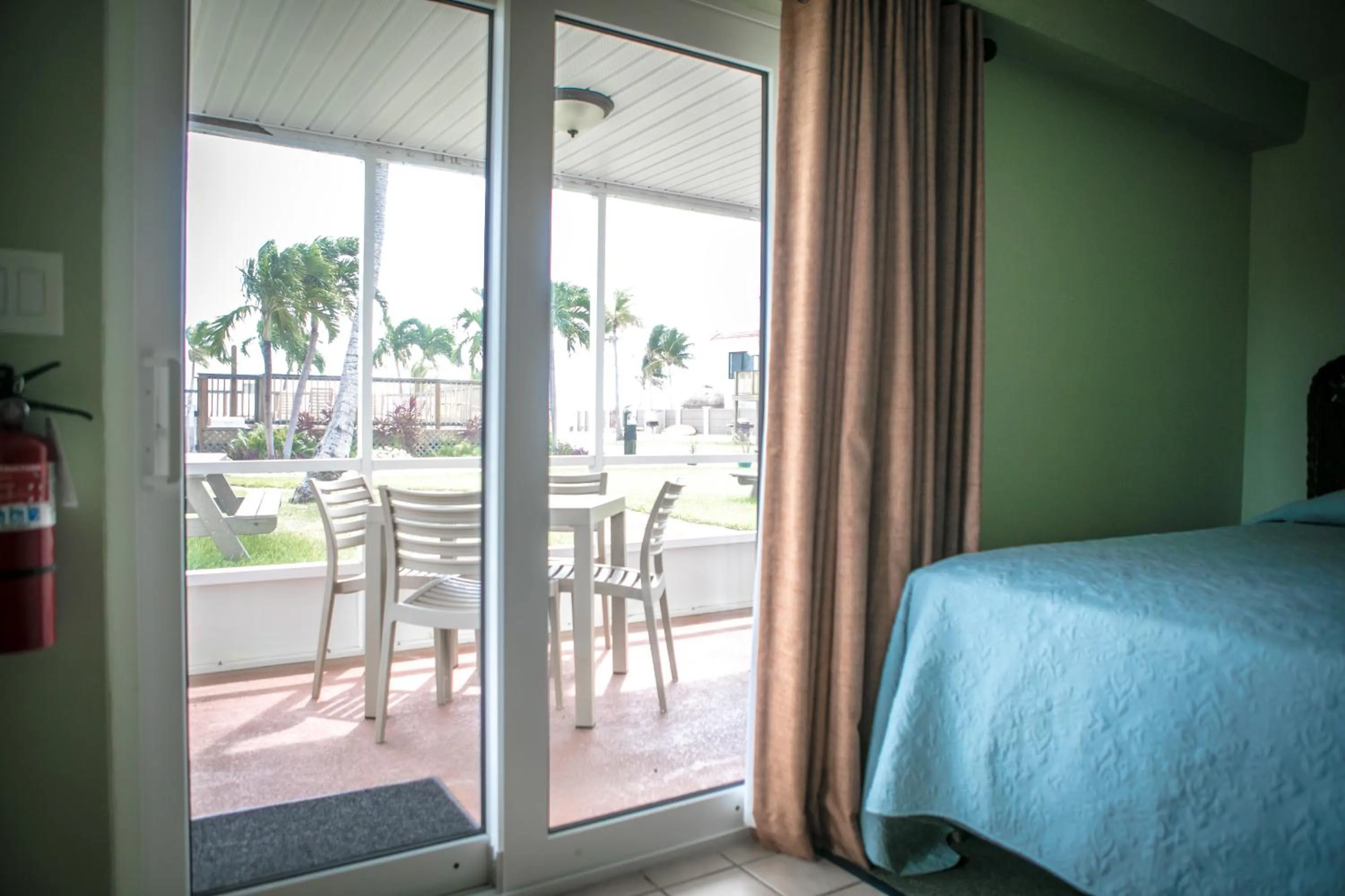Patio, Bed in Ragged Edge Resort & Marina