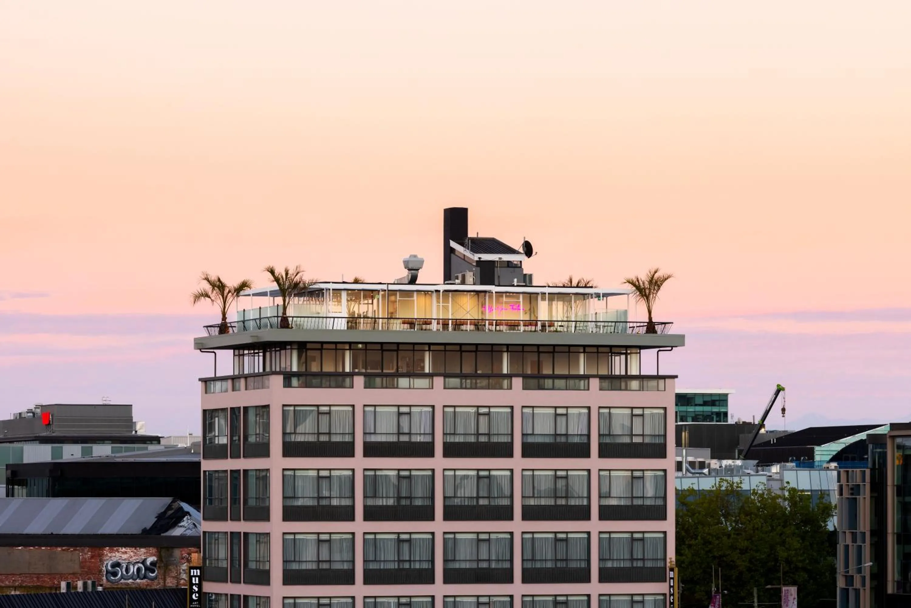 Property building in The Muse Christchurch Art Hotel