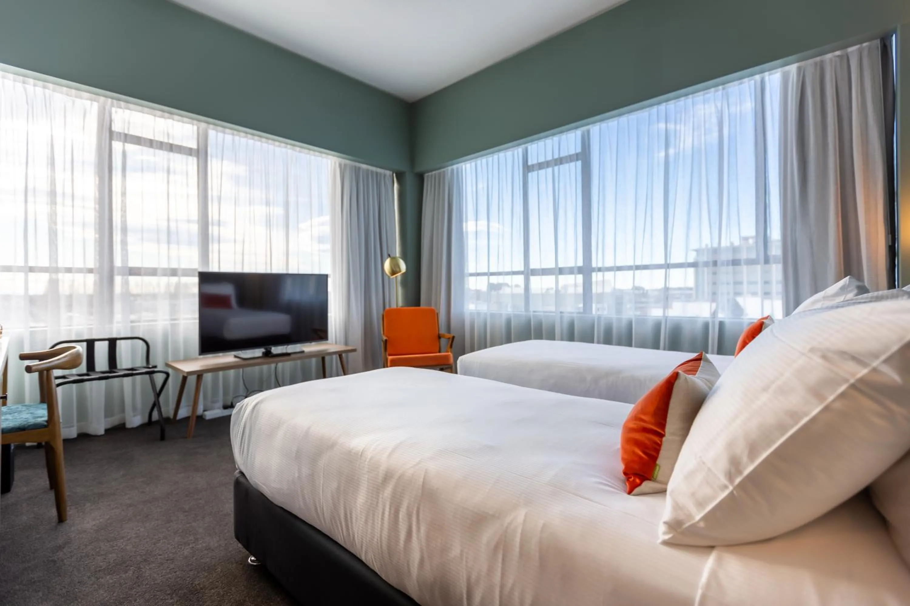 Bedroom, Bed in The Muse Christchurch Art Hotel