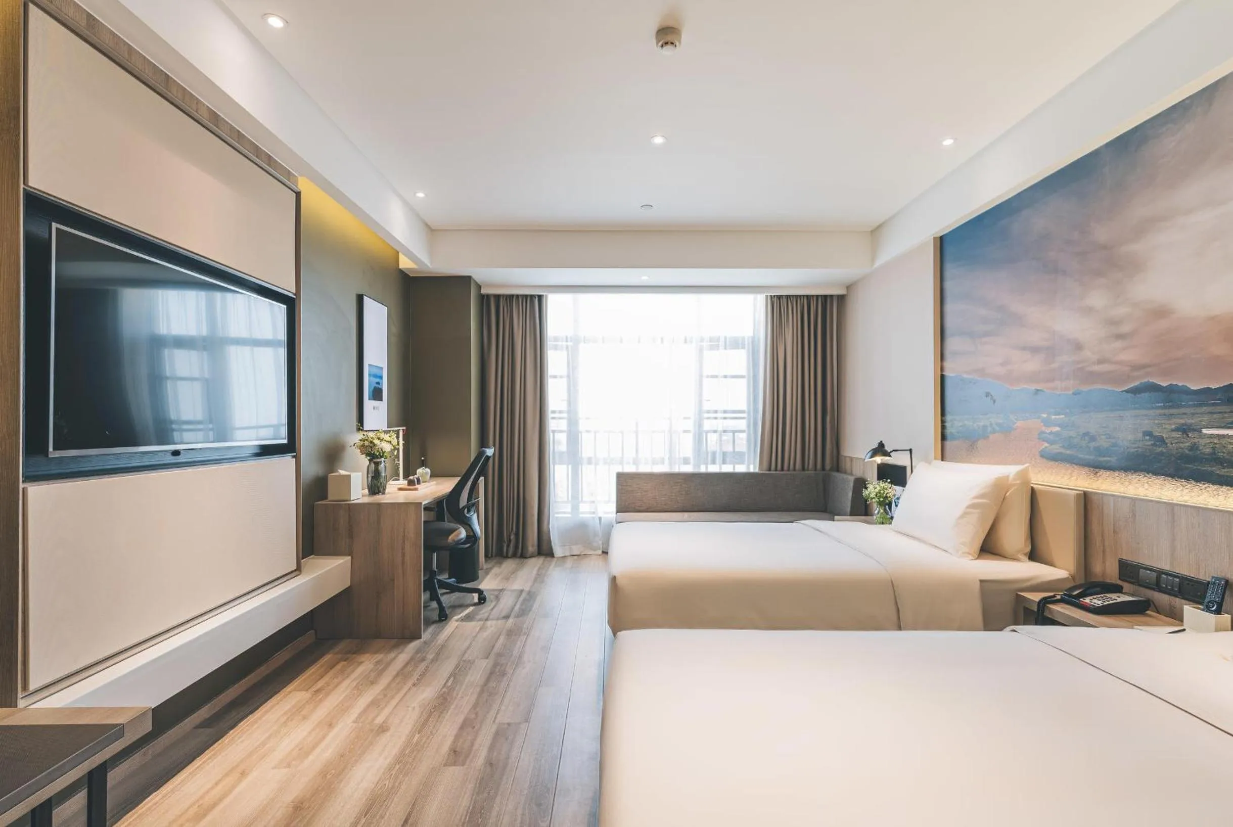 Bed in Atour Hotel Ningbo Airport Yinzhou Avenue
