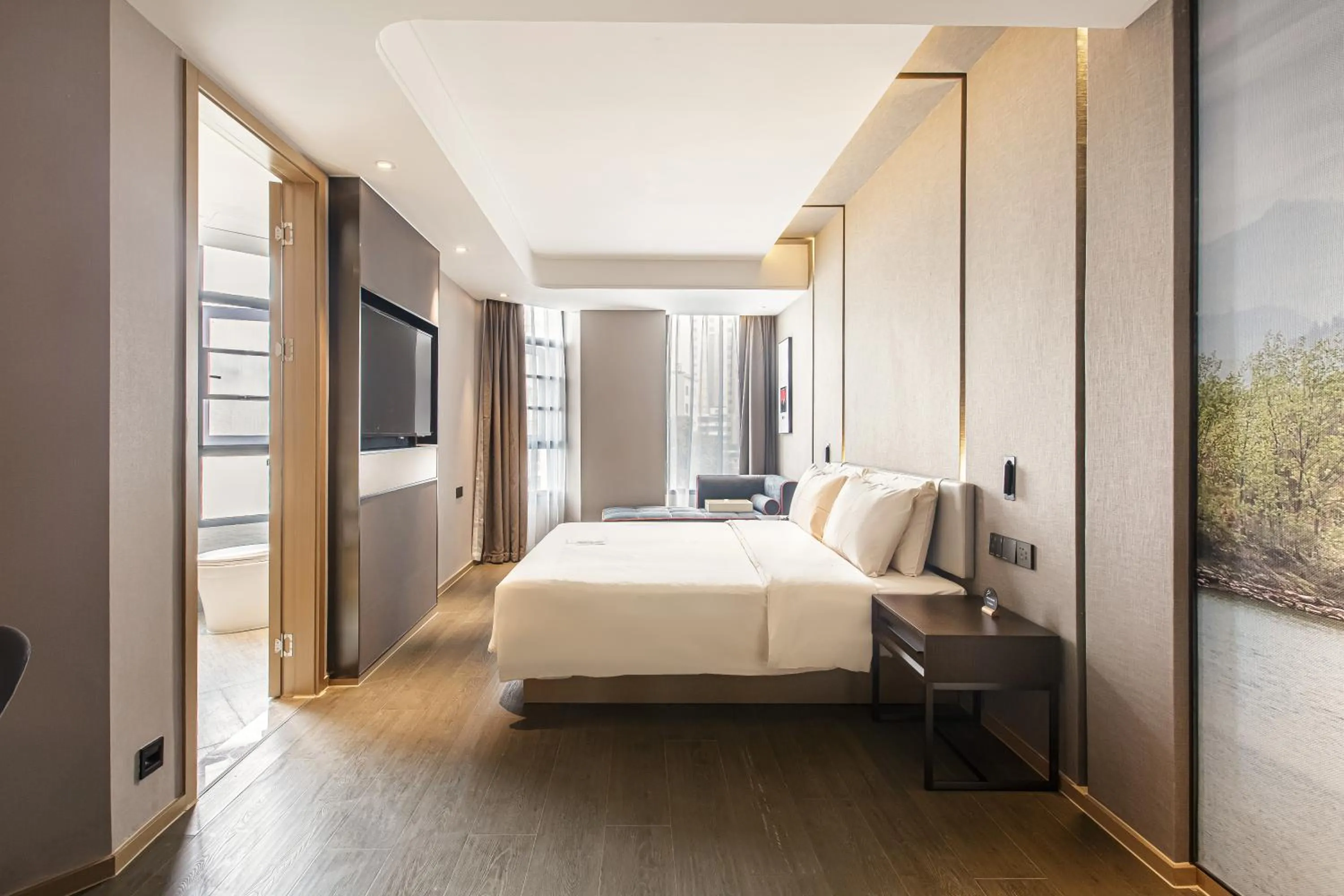 Bed in Atour Hotel Chengdu Yulin Huaxi