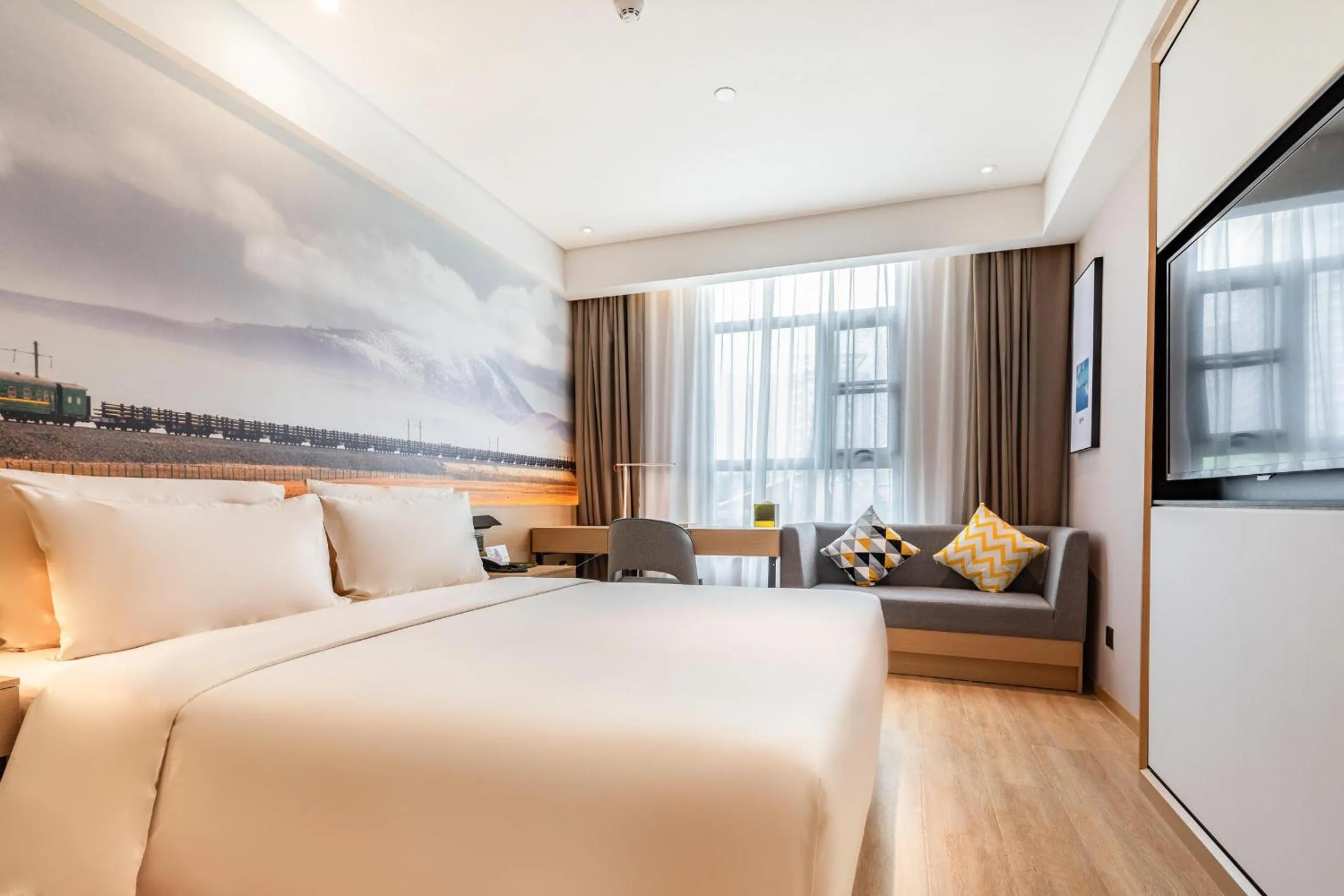 Bed in Atour Light Hotel (Wuhan Wuchang Railway Station)