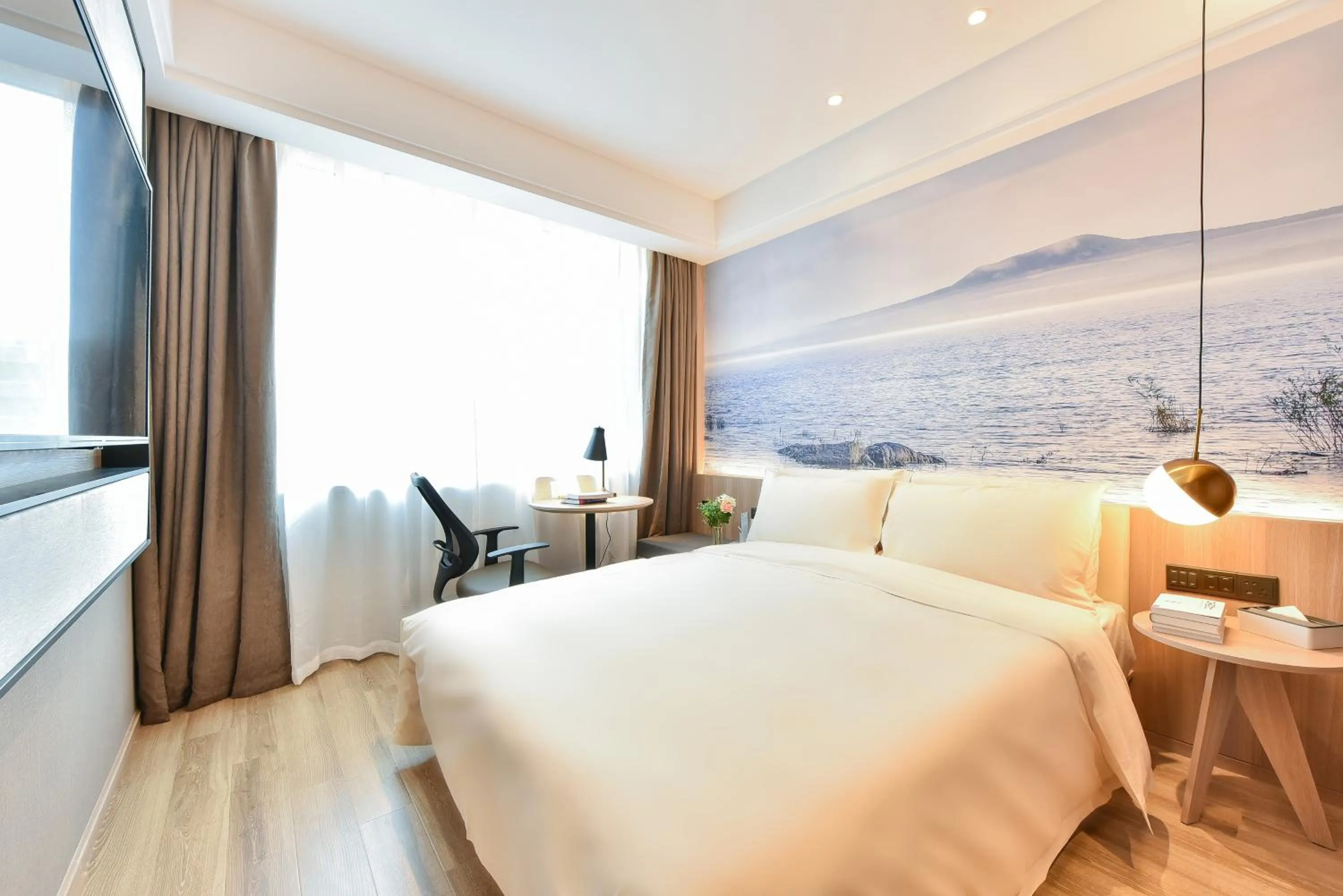 Bedroom, Bed in Atour Light Hotel Shenyang Tiexi Plaza Wanxianghui