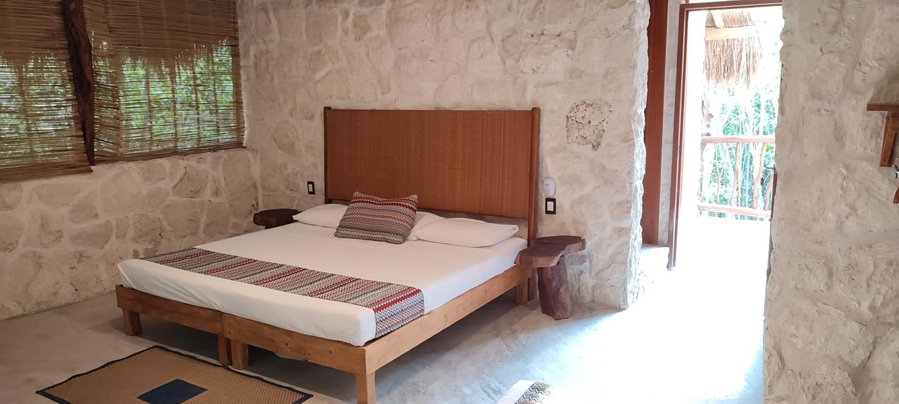 Bed in Aldea Maya-Ha Cabañas con cenotes