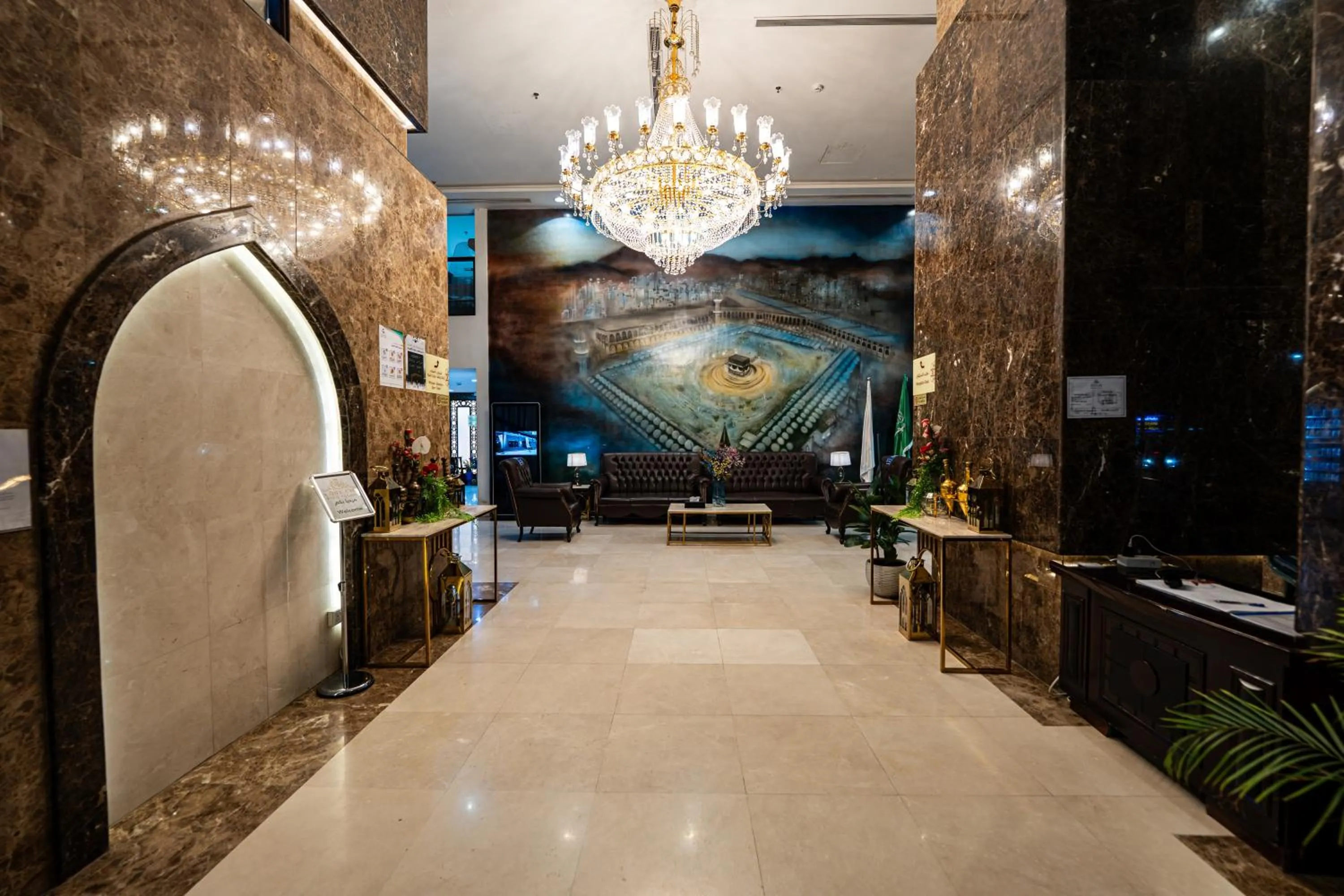 Seating area in Rizq Palace Hotel Makkah