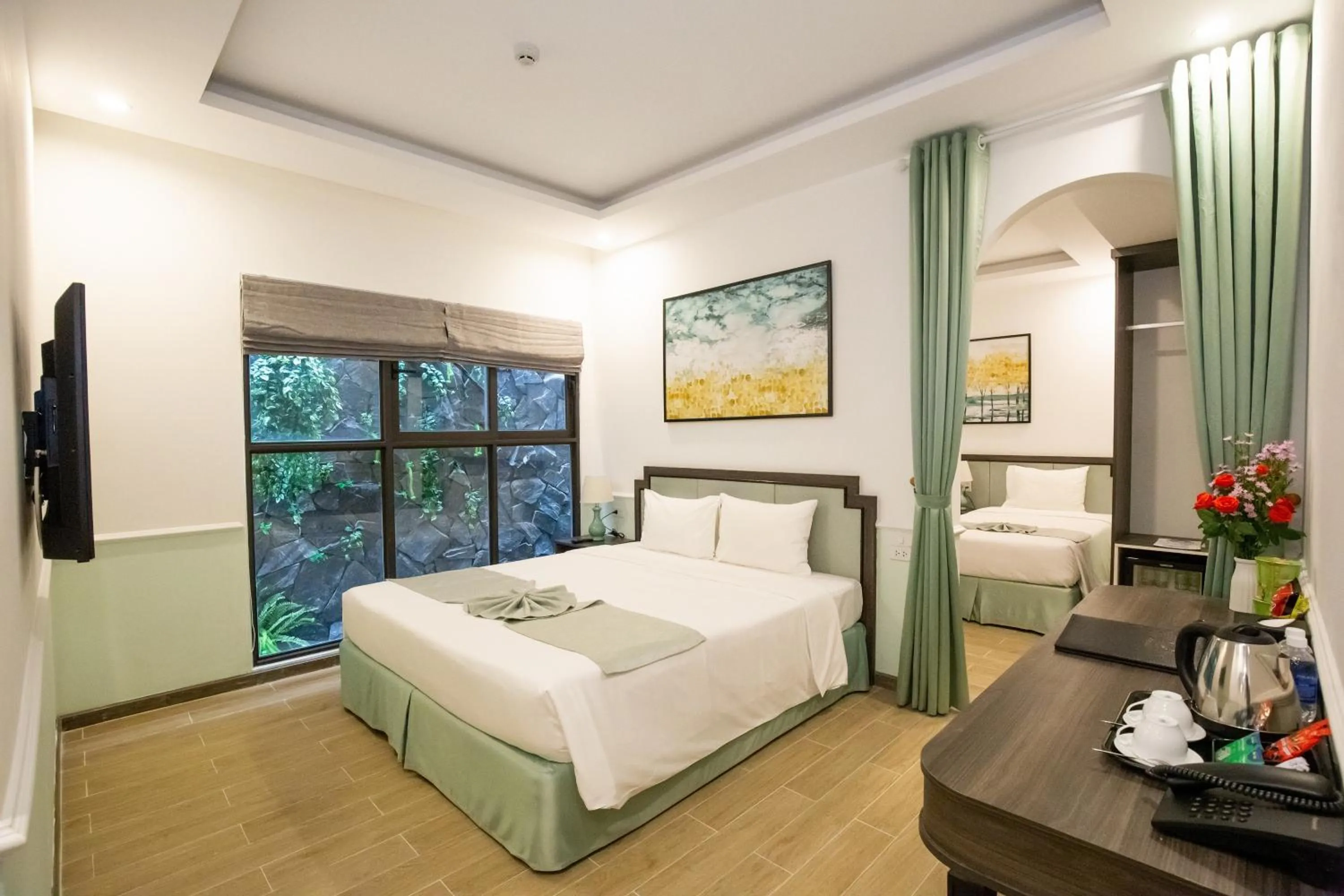 View (from property/room), Bed in Paralia Khem Beach Phu Quoc Hotel