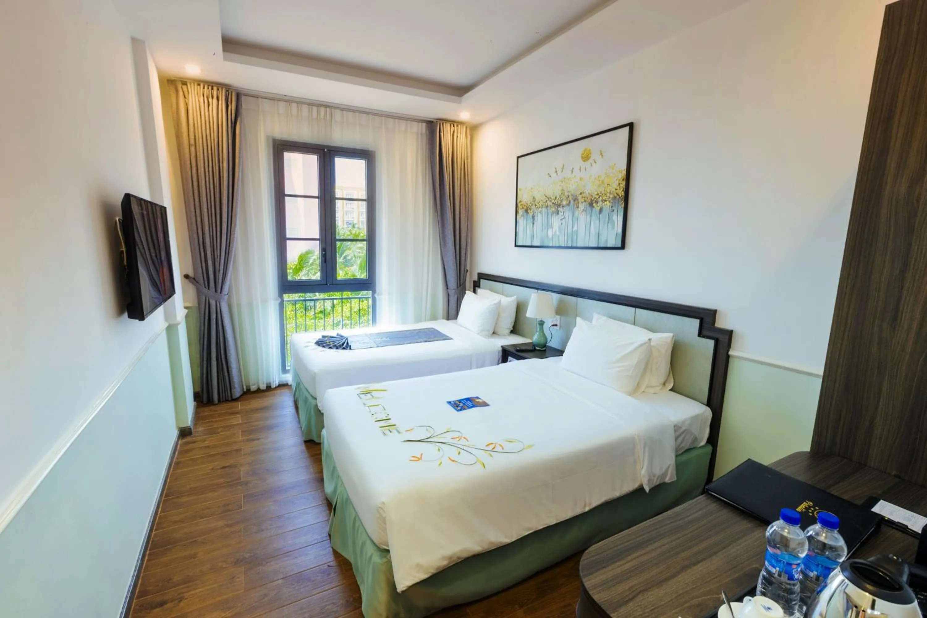 View (from property/room), Bed in Paralia Khem Beach Phu Quoc Hotel