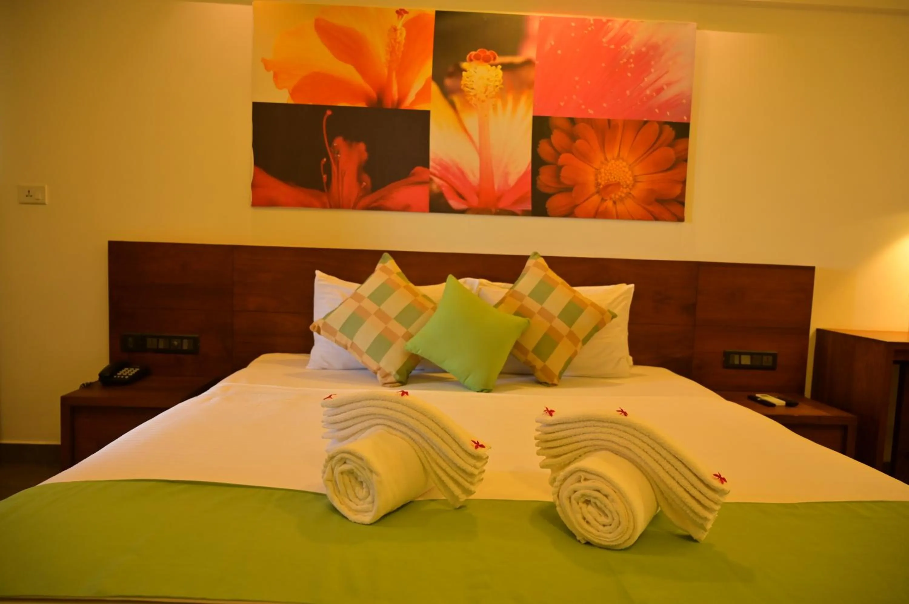 Bed in Aadisaktthi Leisure Resort, Kovalam