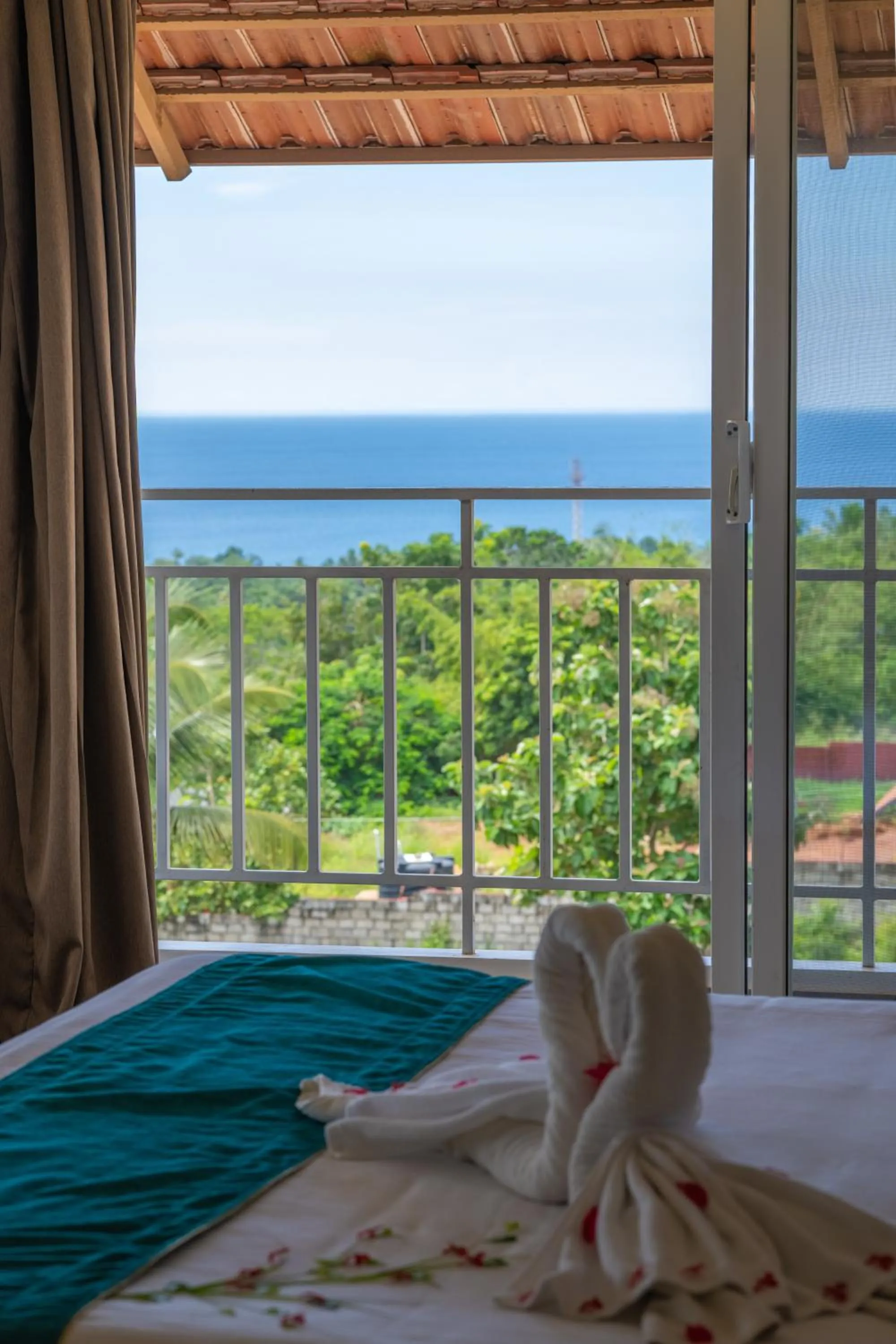 View (from property/room), Bed in Aadisaktthi Leisure Resort, Kovalam