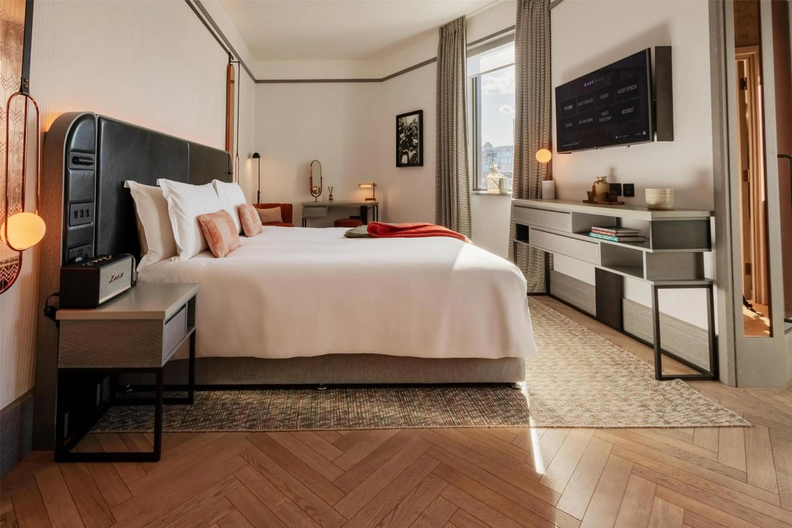 Bed in Hart Shoreditch Hotel London, Curio Collection by Hilton